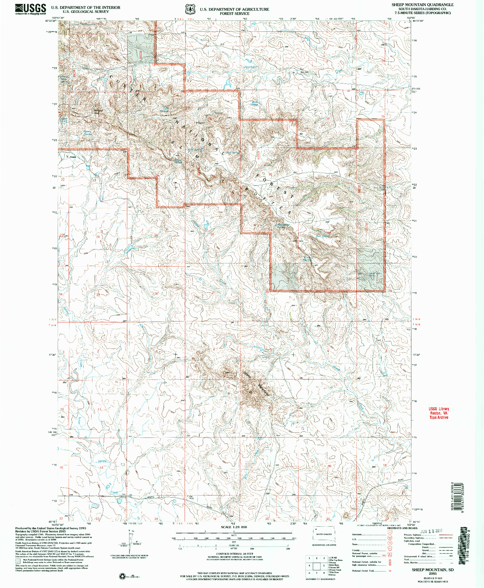 USGS 1:24000-SCALE QUADRANGLE FOR SHEEP MOUNTAIN, SD 2005