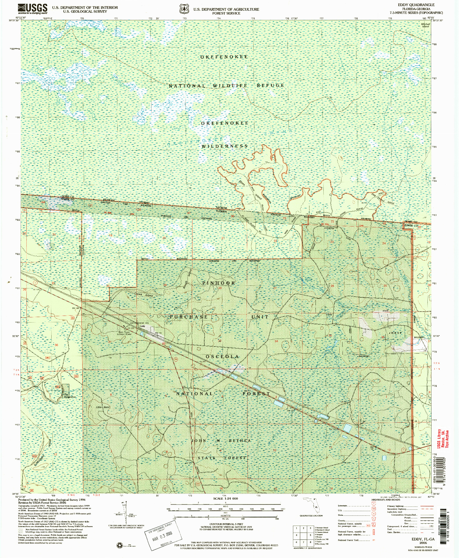 USGS 1:24000-SCALE QUADRANGLE FOR EDDY, FL 2006