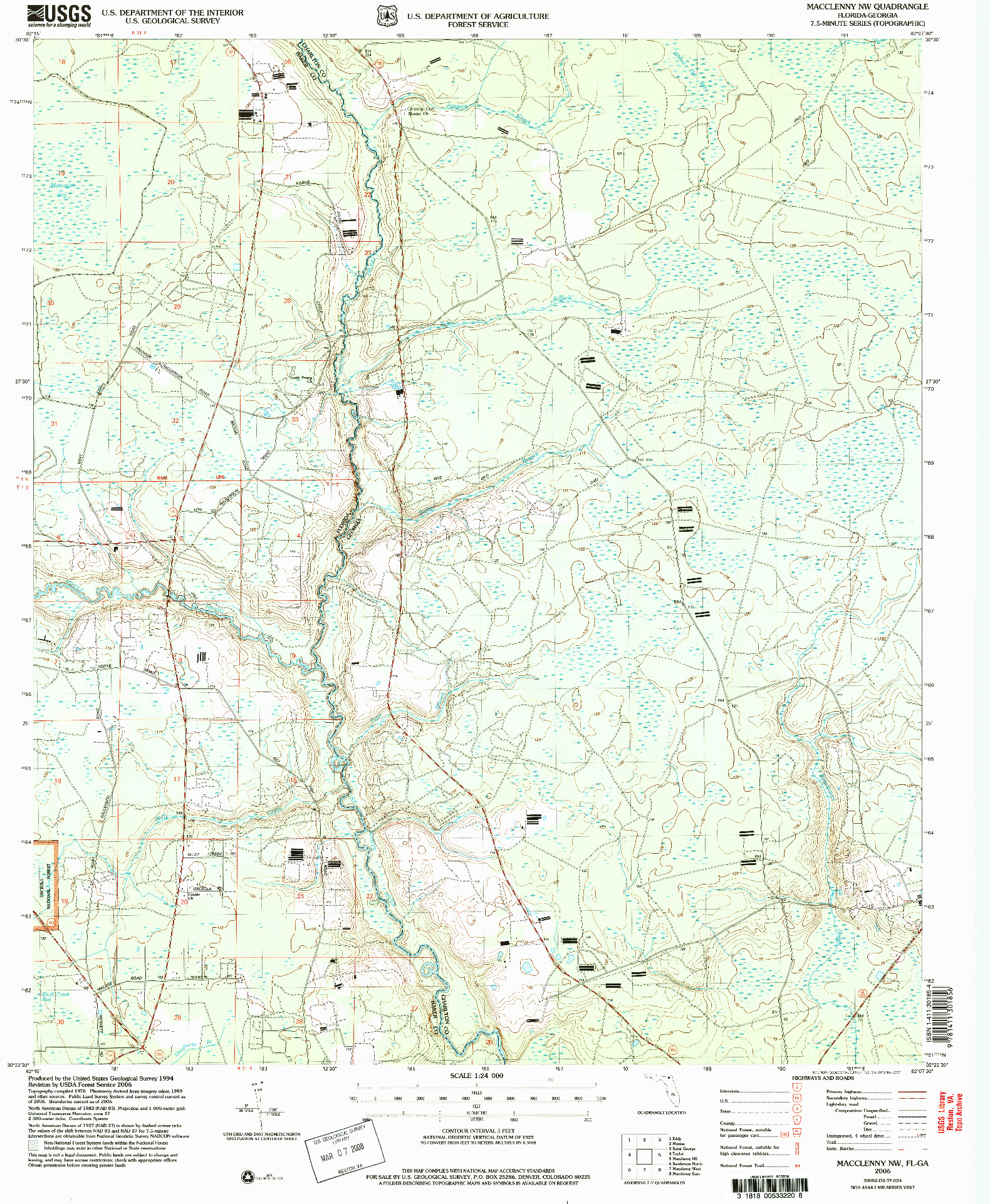 USGS 1:24000-SCALE QUADRANGLE FOR MACCLENNY NW, FL 2006