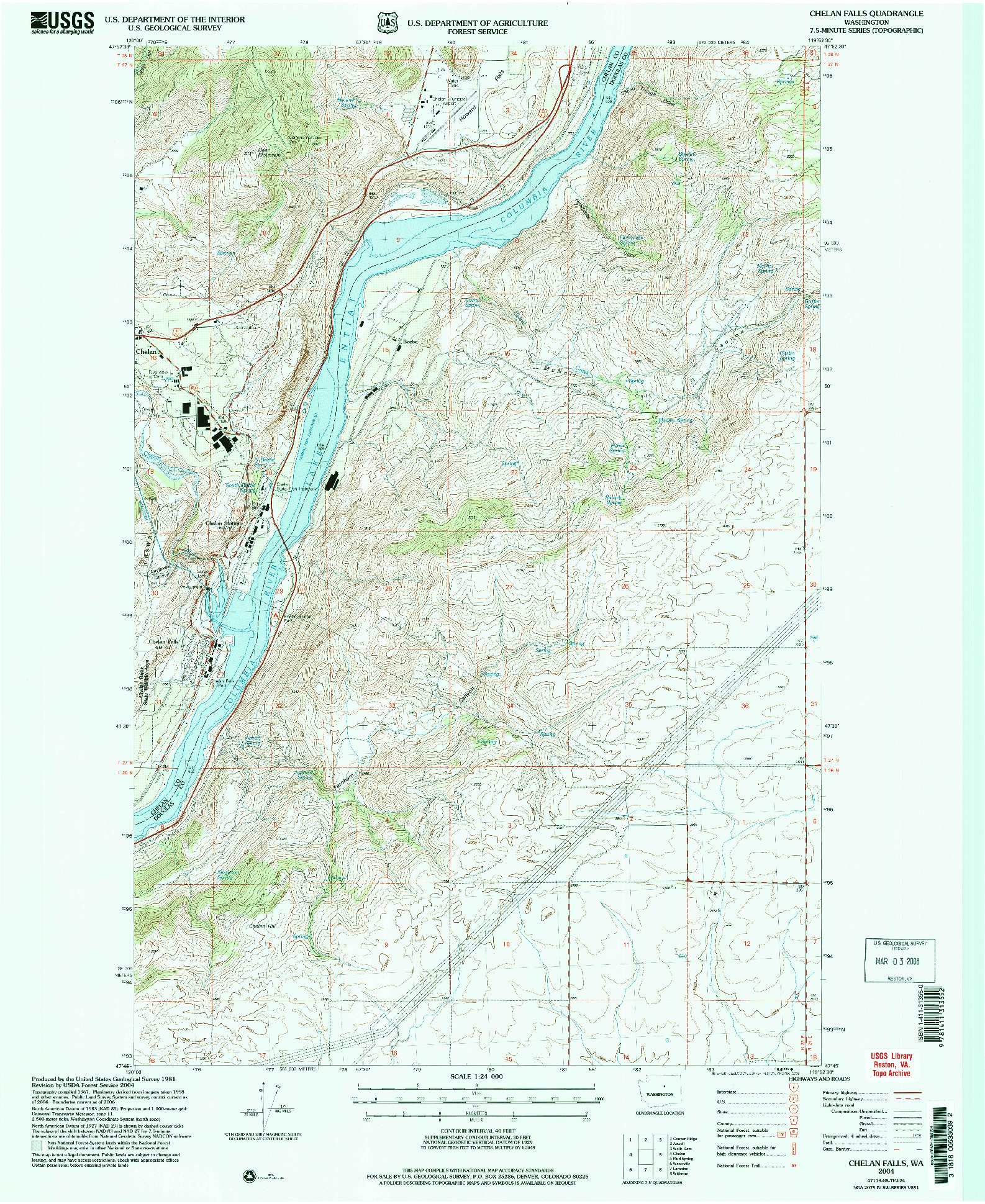 USGS 1:24000-SCALE QUADRANGLE FOR CHELAN FALLS, WA 2004