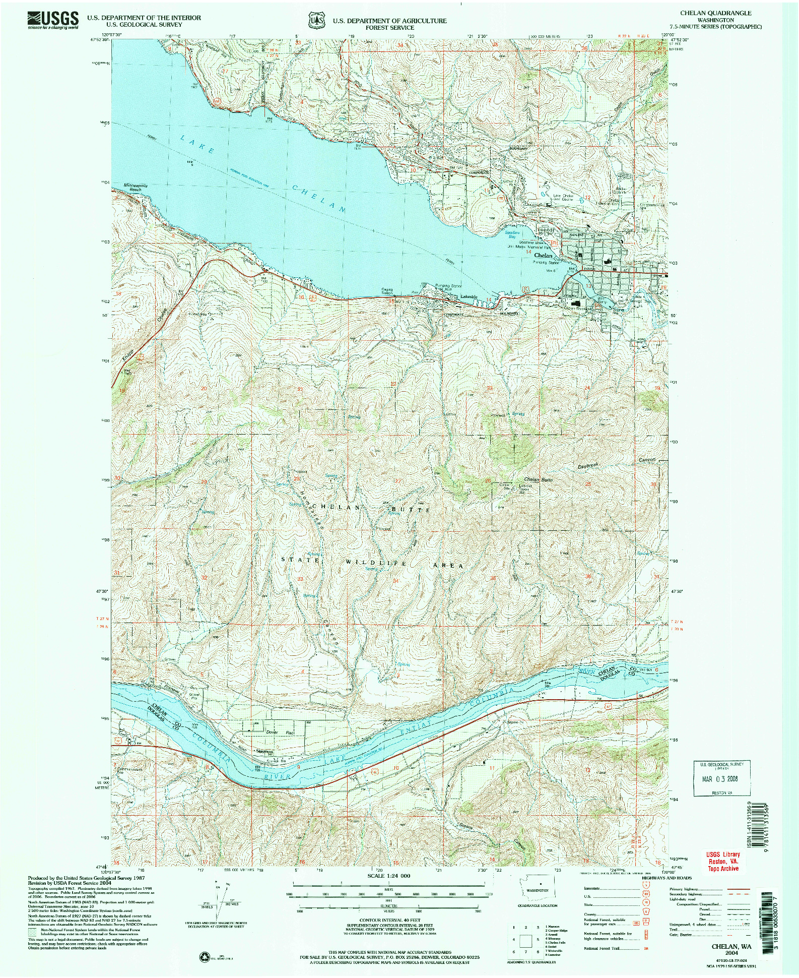 USGS 1:24000-SCALE QUADRANGLE FOR CHELAN, WA 2004