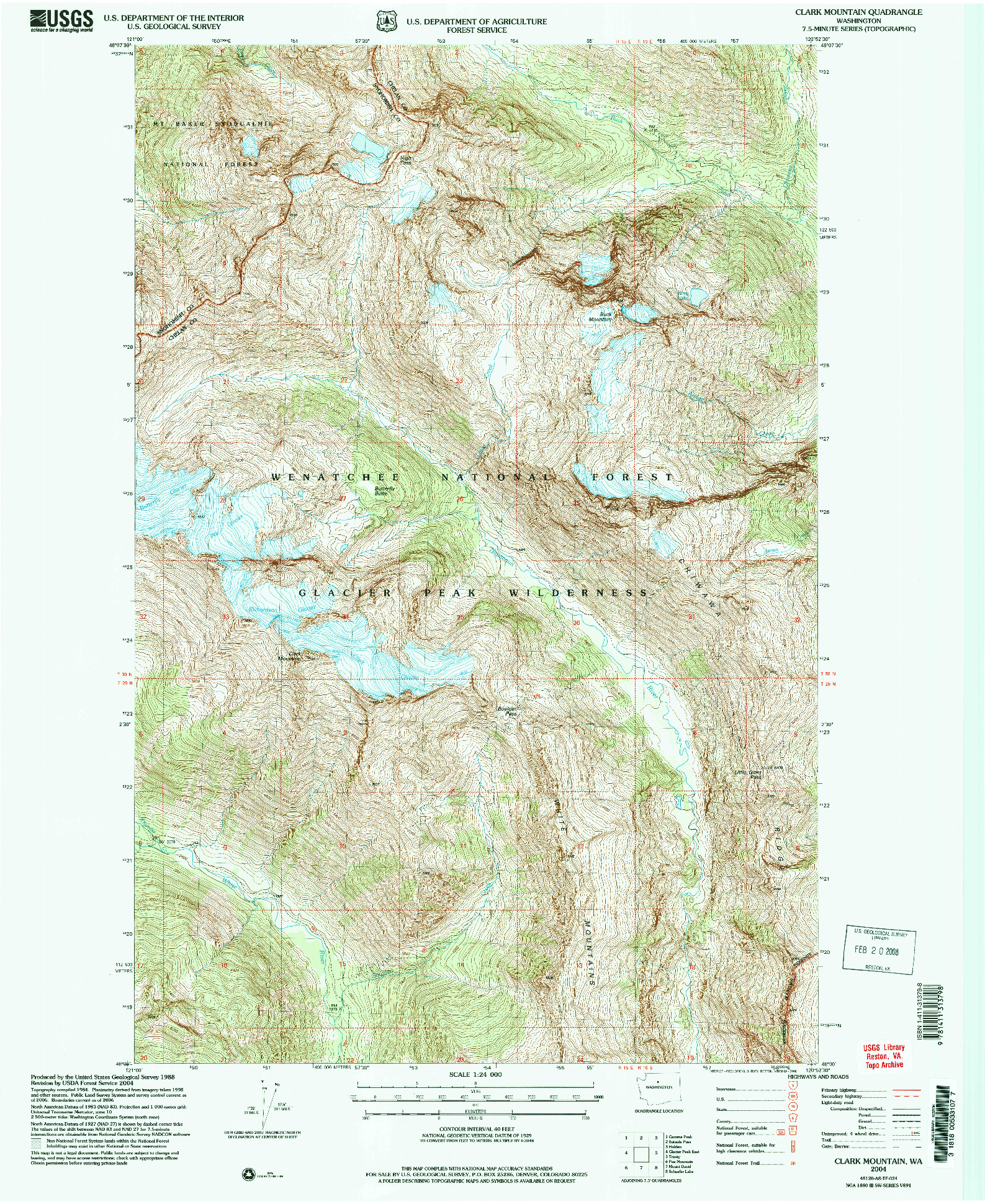 USGS 1:24000-SCALE QUADRANGLE FOR CLARK MOUNTAIN, WA 2004