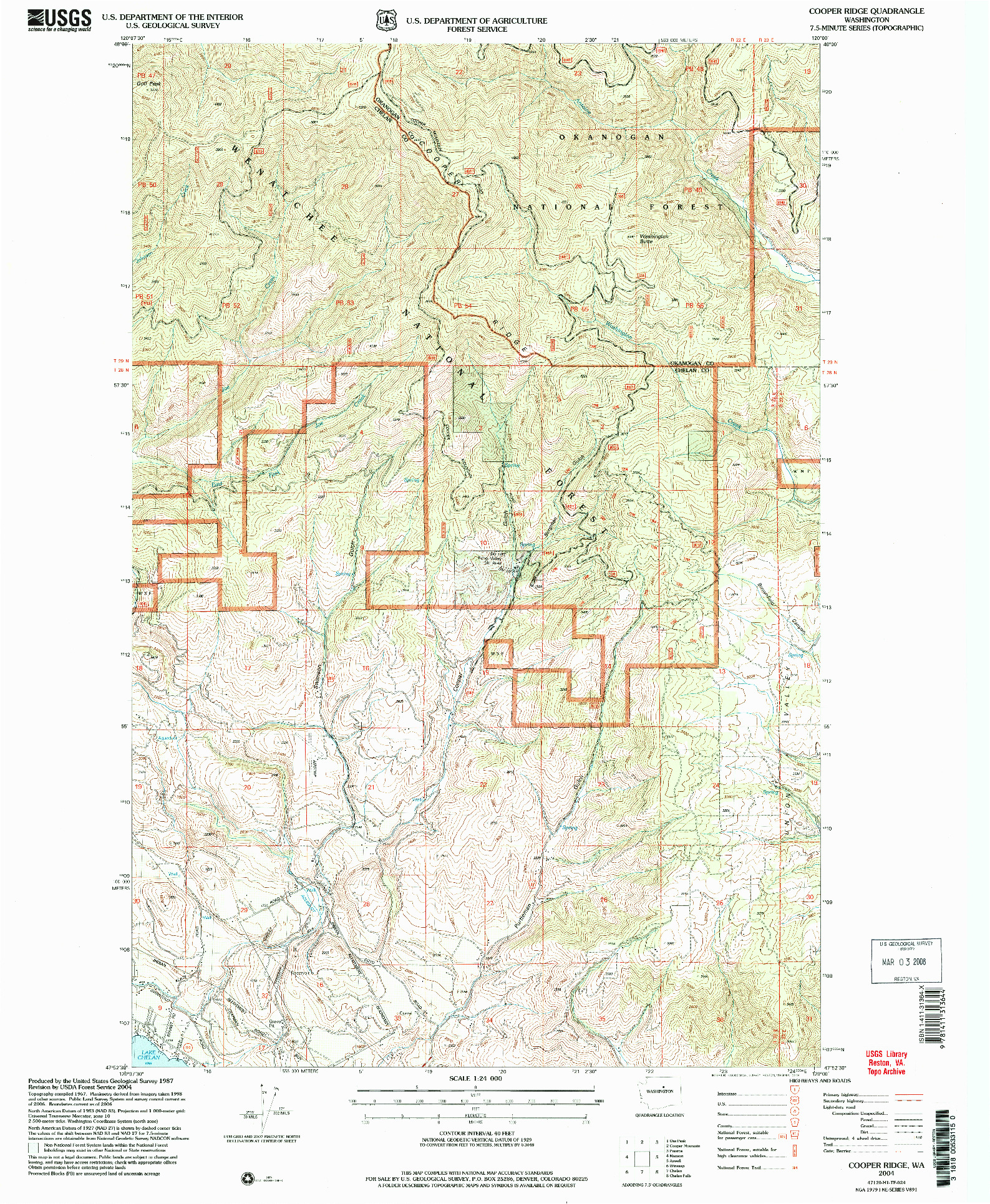 USGS 1:24000-SCALE QUADRANGLE FOR COOPER RIDGE, WA 2004