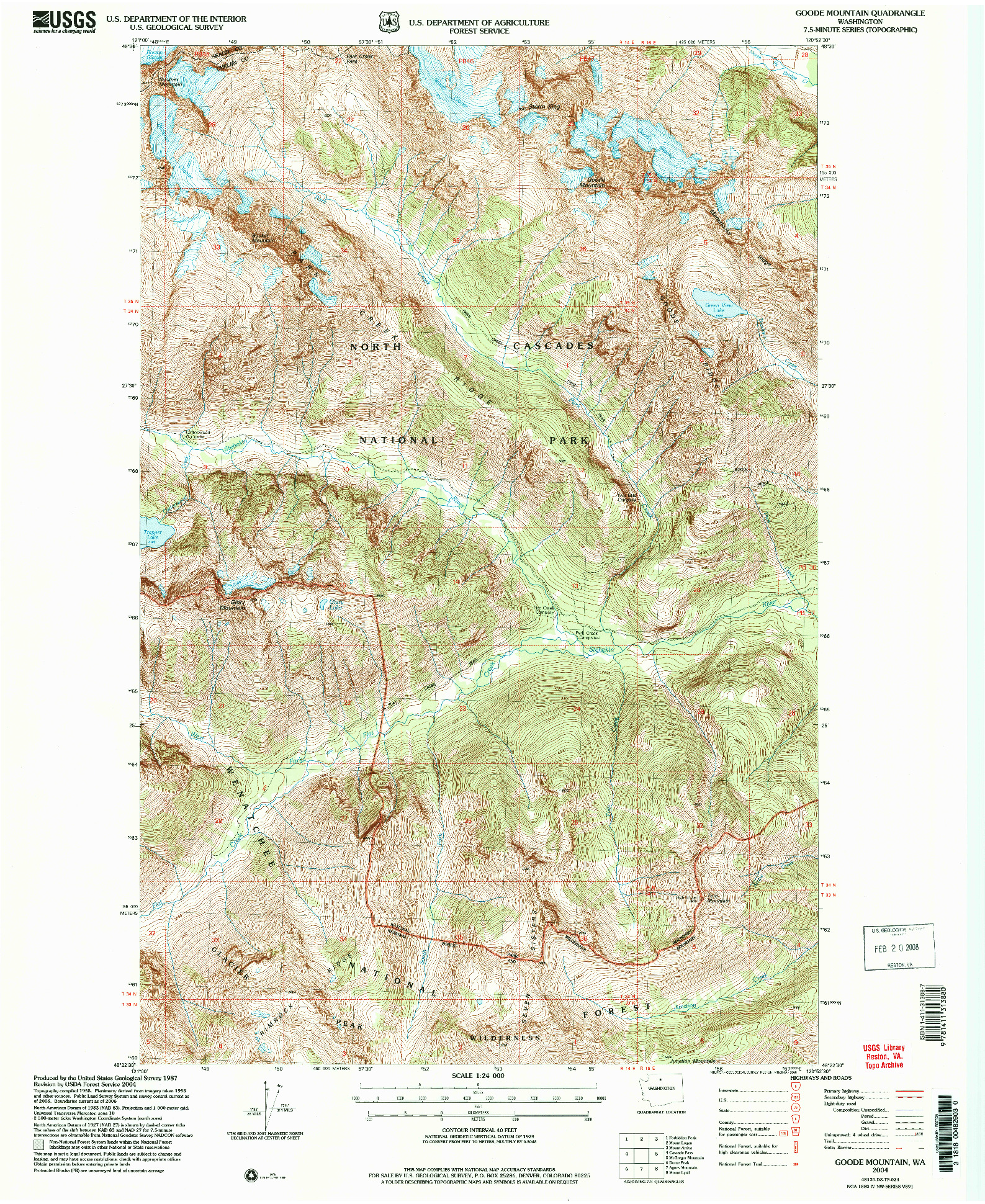 USGS 1:24000-SCALE QUADRANGLE FOR GOODE MOUNTAIN, WA 2004