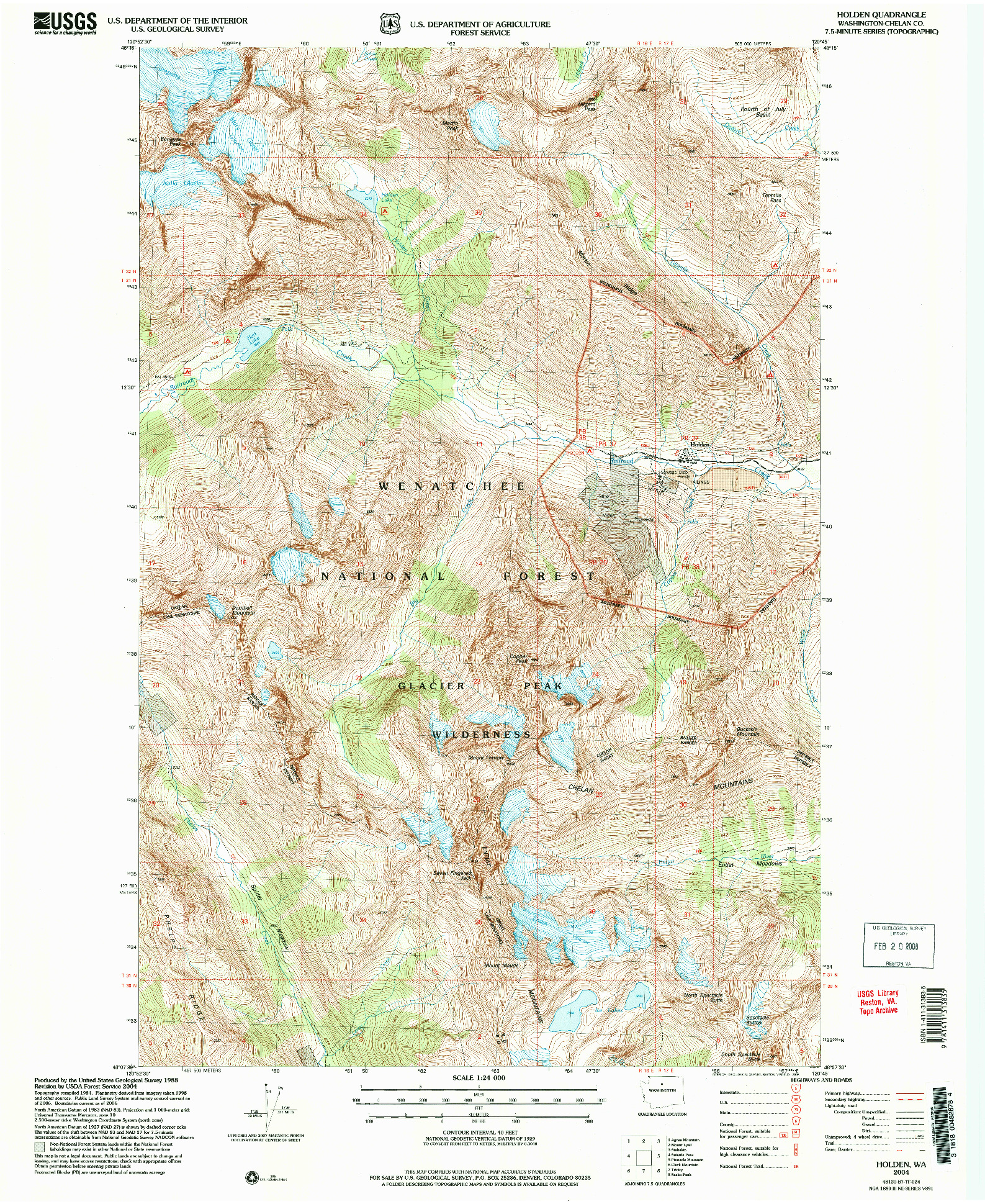 USGS 1:24000-SCALE QUADRANGLE FOR HOLDEN, WA 2004