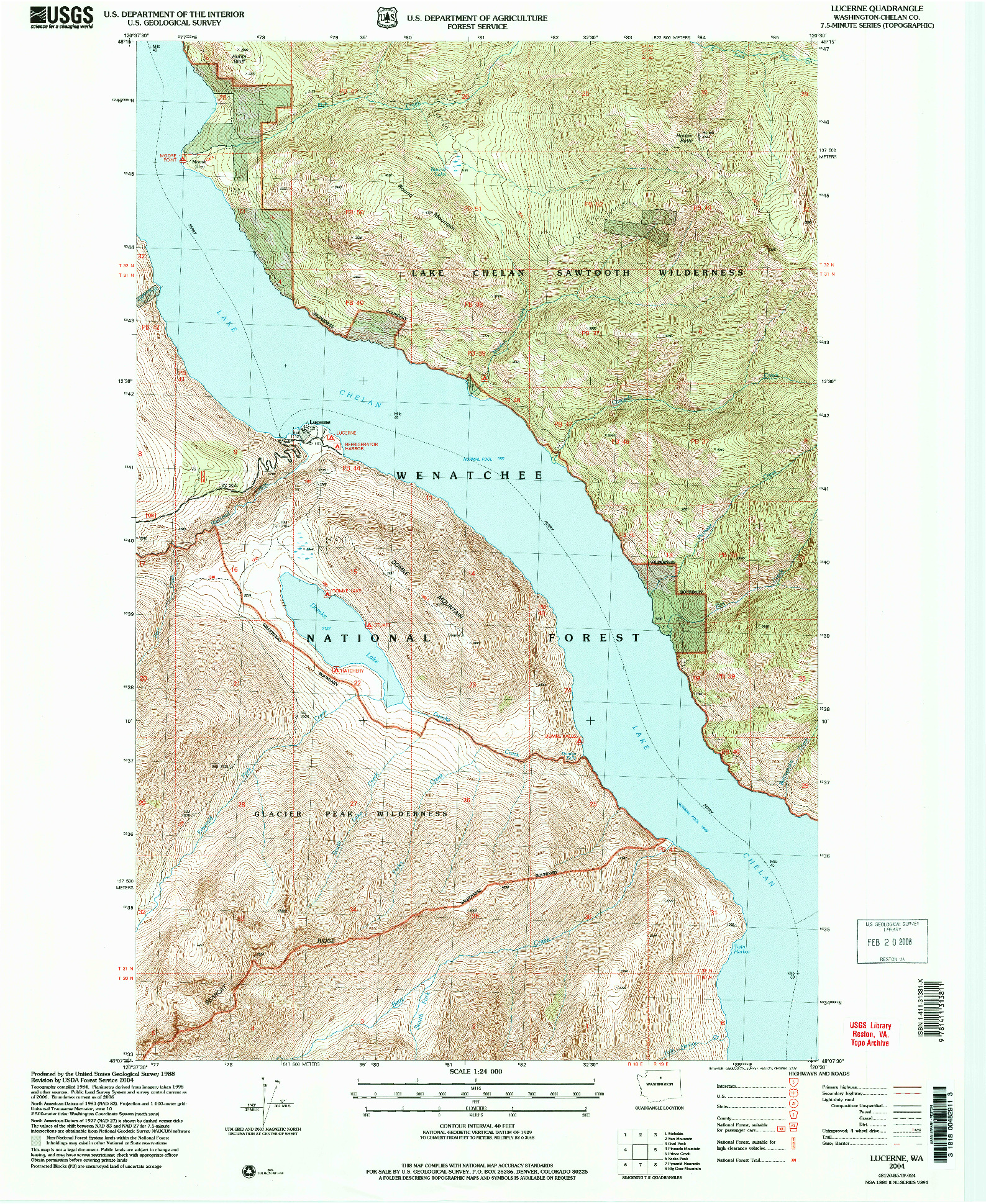 USGS 1:24000-SCALE QUADRANGLE FOR LUCERNE, WA 2004