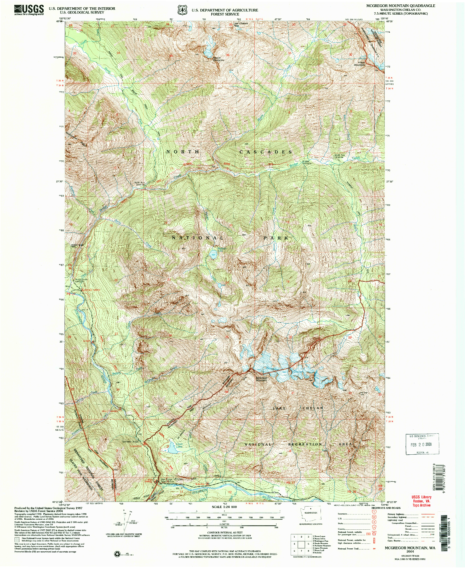 USGS 1:24000-SCALE QUADRANGLE FOR MCGREGOR MOUNTAIN, WA 2004