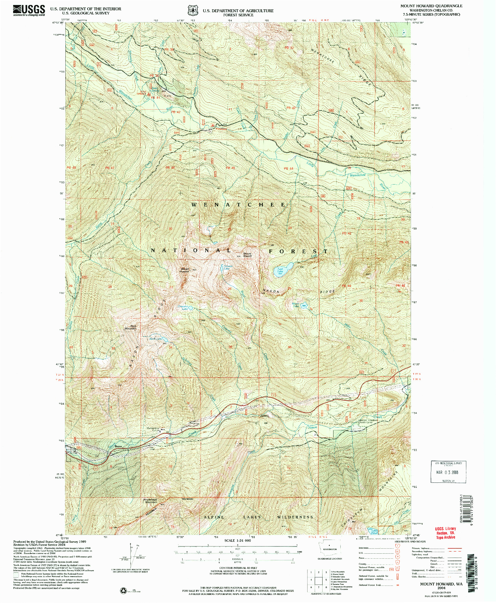 USGS 1:24000-SCALE QUADRANGLE FOR MOUNT HOWARD, WA 2004