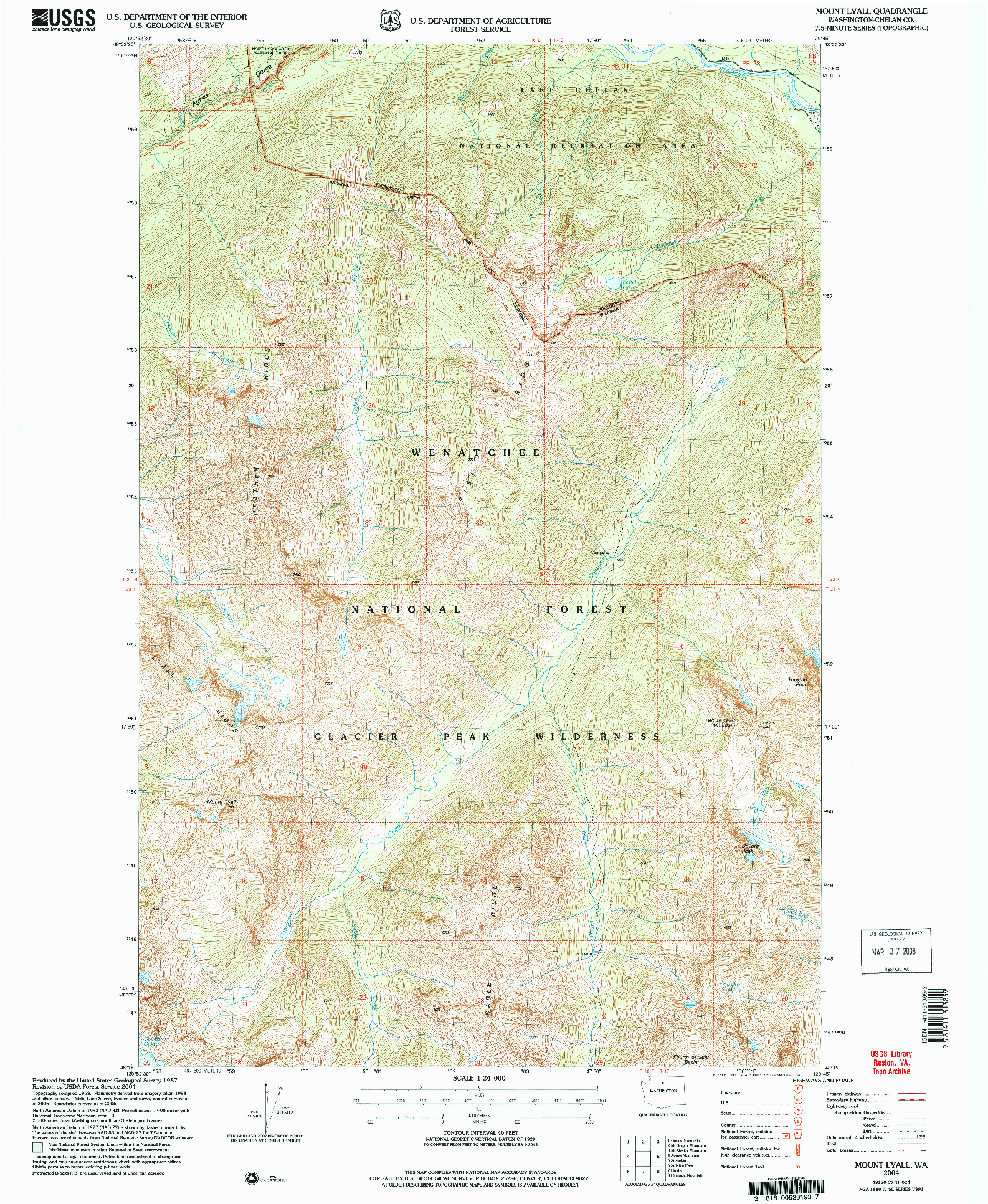 USGS 1:24000-SCALE QUADRANGLE FOR MOUNT LYALL, WA 2004