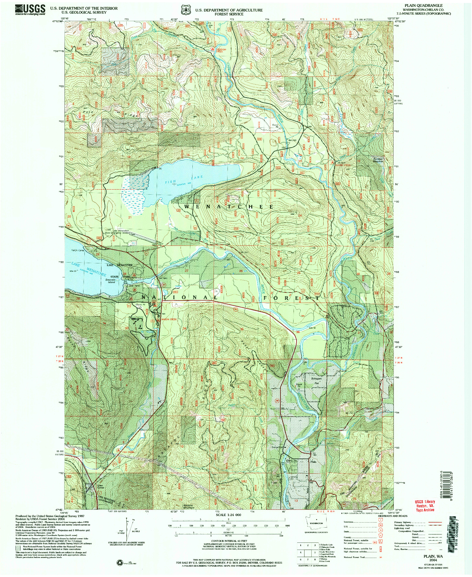 USGS 1:24000-SCALE QUADRANGLE FOR PLAIN, WA 2004