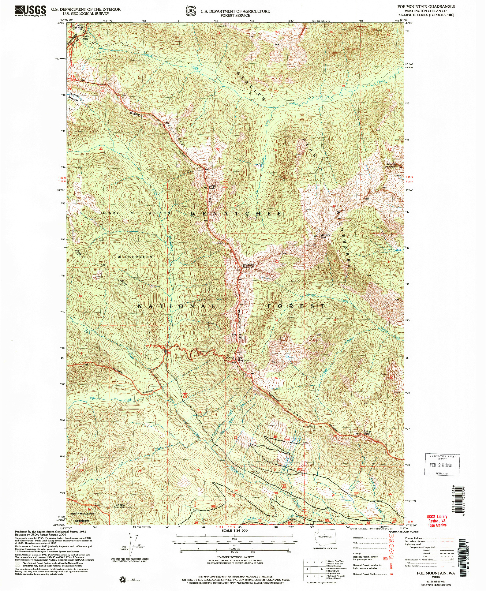 USGS 1:24000-SCALE QUADRANGLE FOR POE MOUNTAIN, WA 2004
