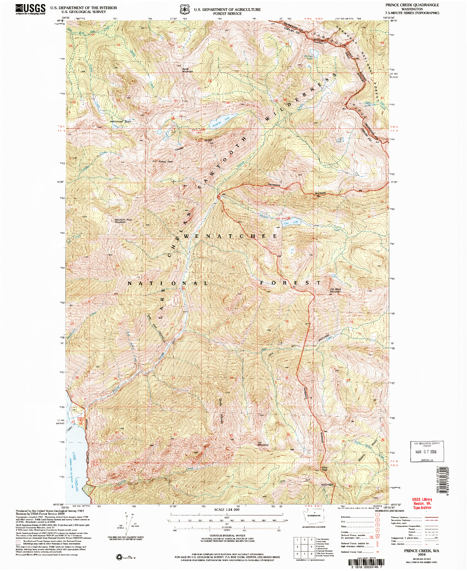 USGS 1:24000-SCALE QUADRANGLE FOR PRINCE CREEK, WA 2004