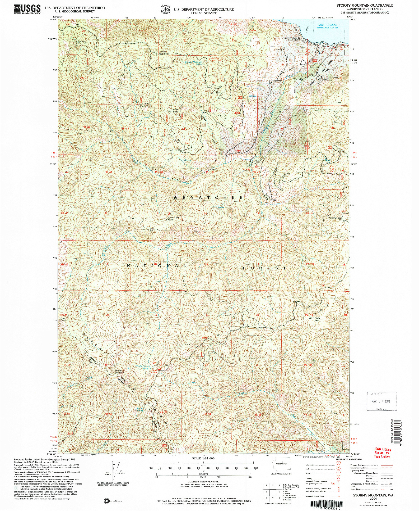 USGS 1:24000-SCALE QUADRANGLE FOR STORMY MOUNTAIN, WA 2004