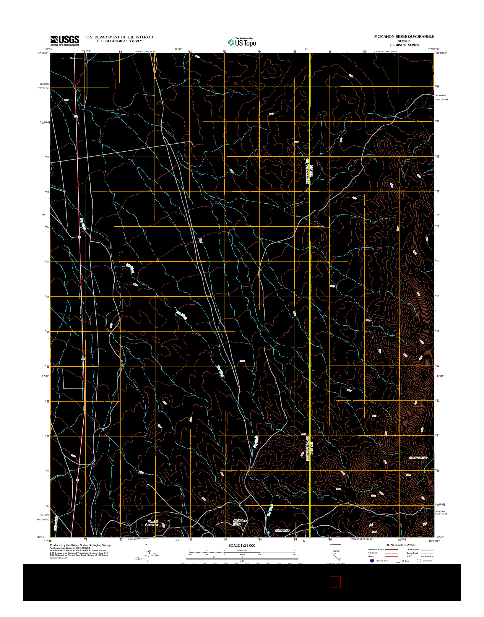 USGS US TOPO 7.5-MINUTE MAP FOR MCMAHON RIDGE, NV 2012