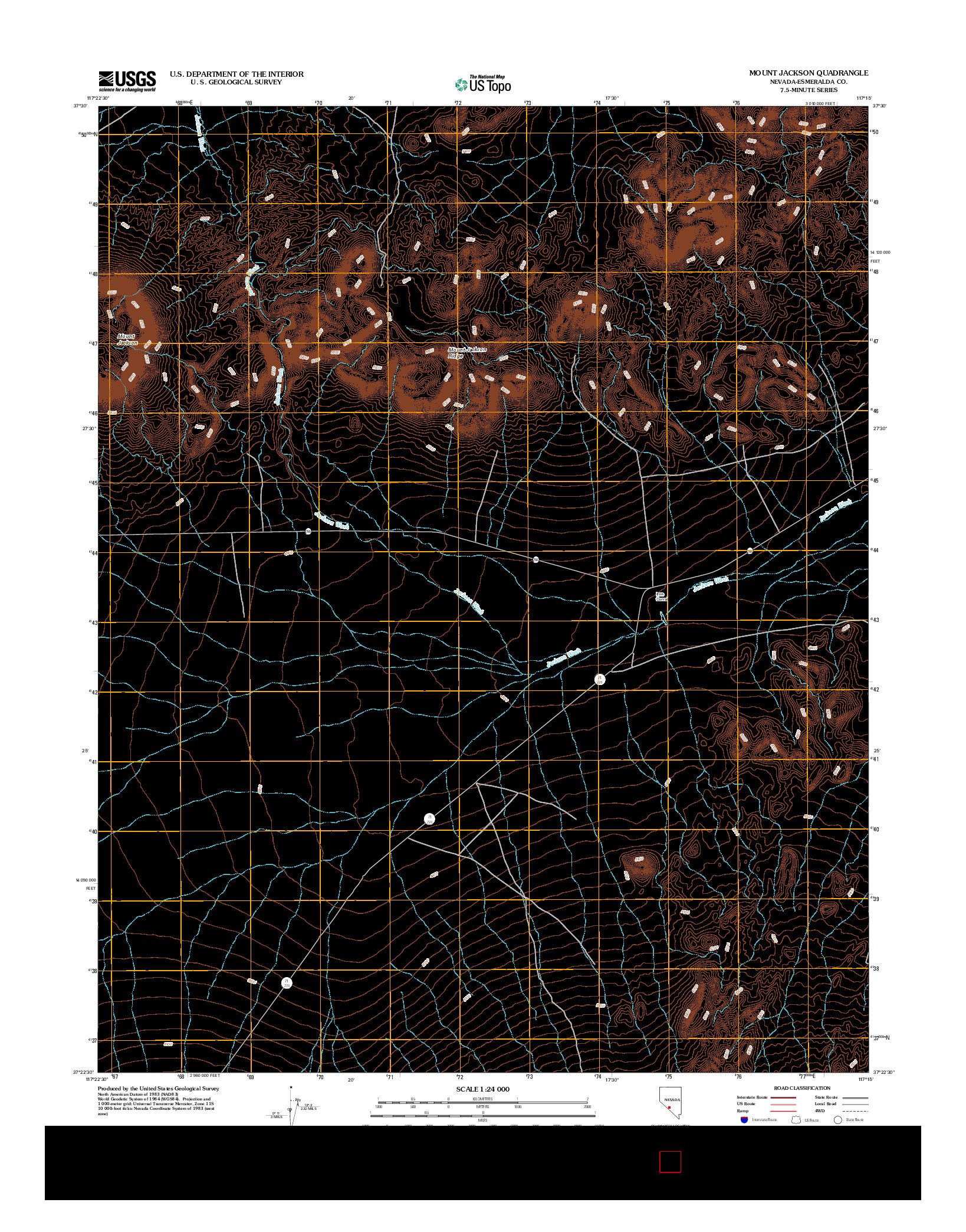 USGS US TOPO 7.5-MINUTE MAP FOR MOUNT JACKSON, NV 2012