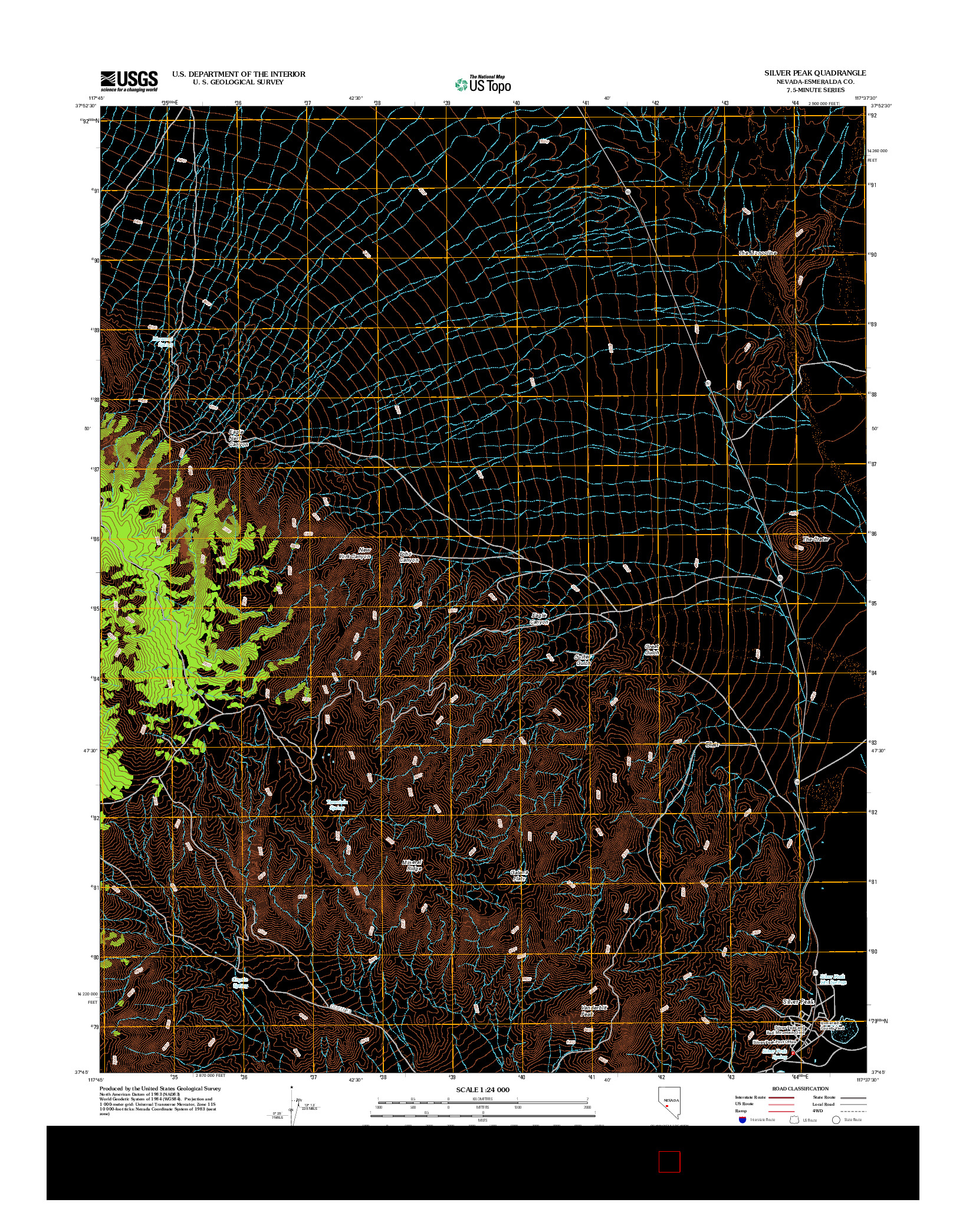 USGS US TOPO 7.5-MINUTE MAP FOR SILVER PEAK, NV 2012