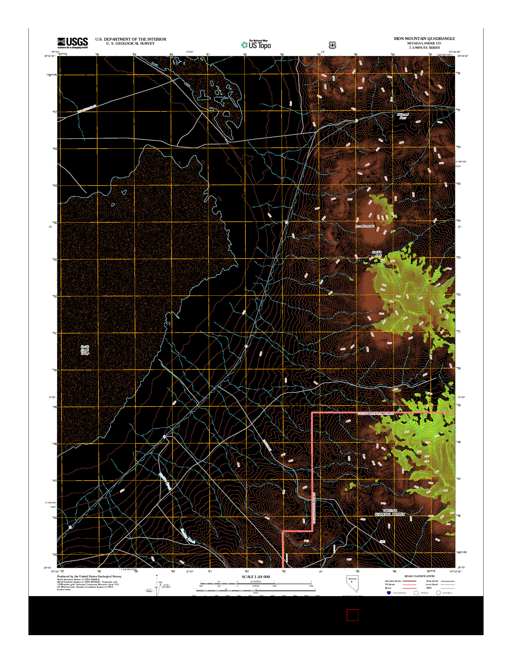 USGS US TOPO 7.5-MINUTE MAP FOR IRON MOUNTAIN, NV 2012