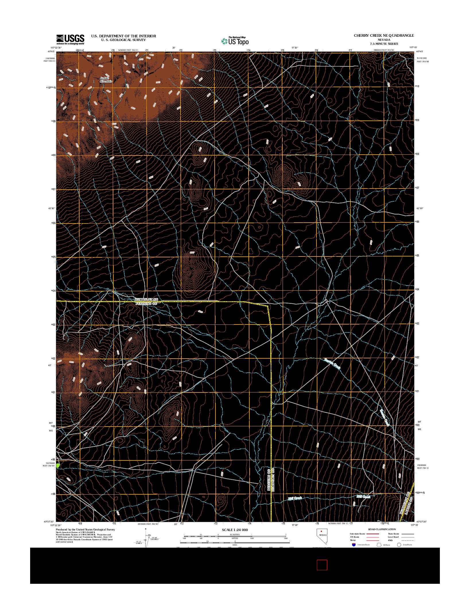 USGS US TOPO 7.5-MINUTE MAP FOR CHERRY CREEK NE, NV 2012