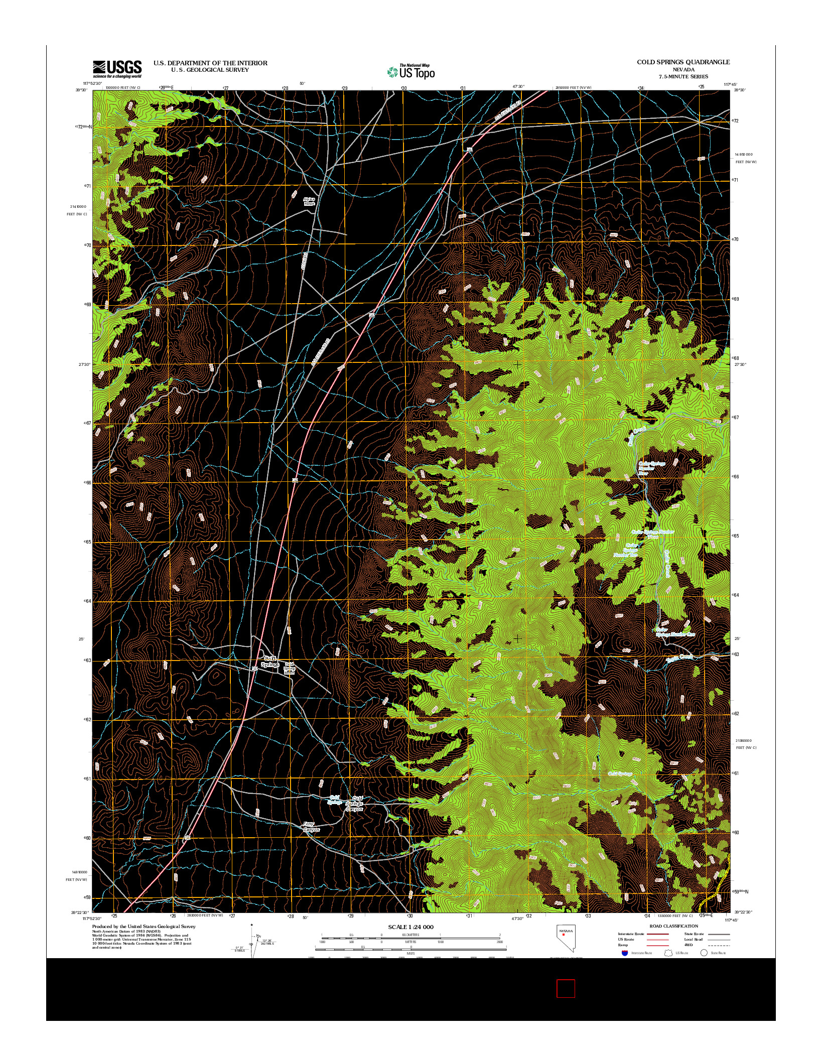 USGS US TOPO 7.5-MINUTE MAP FOR COLD SPRINGS, NV 2012