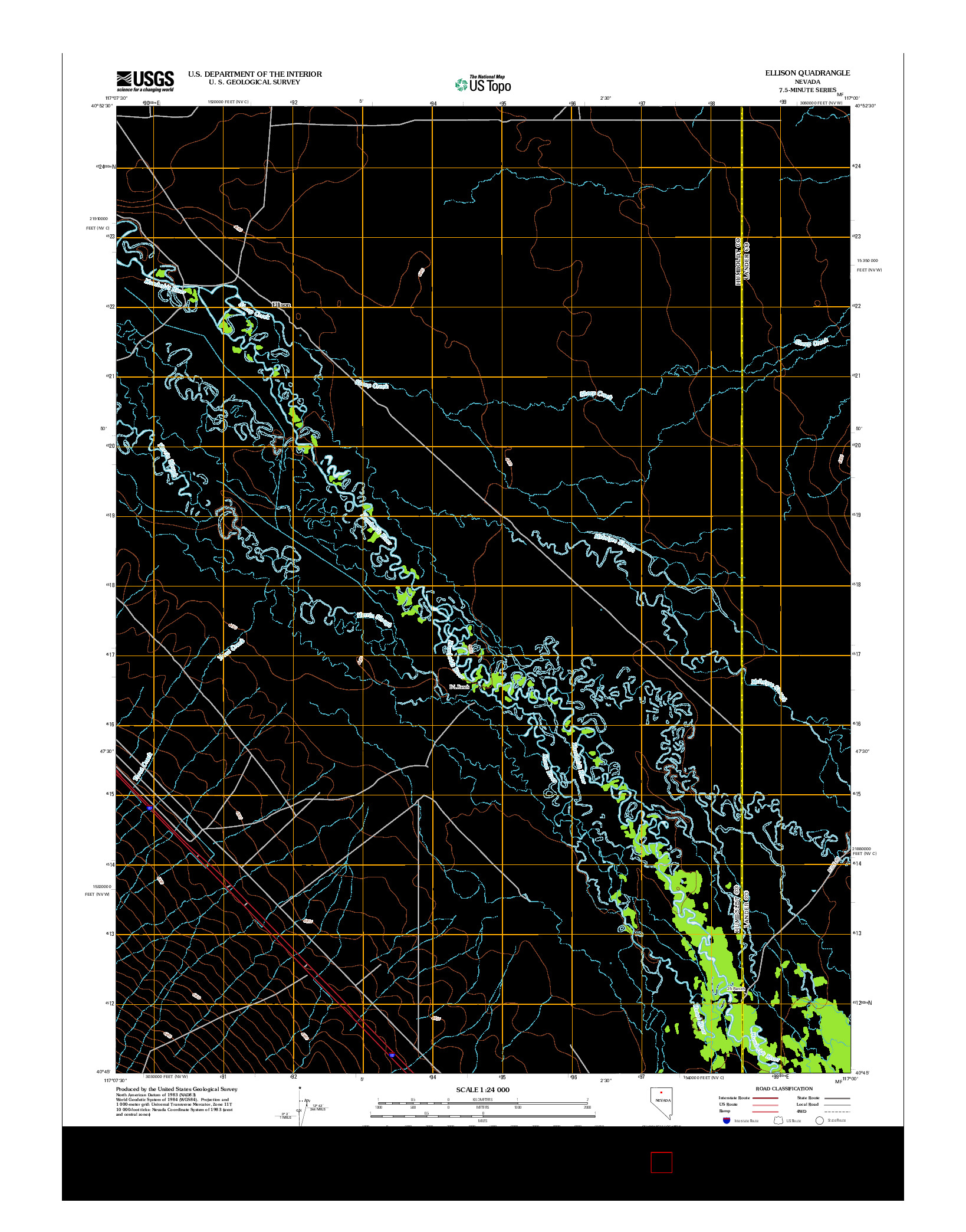 USGS US TOPO 7.5-MINUTE MAP FOR ELLISON, NV 2012