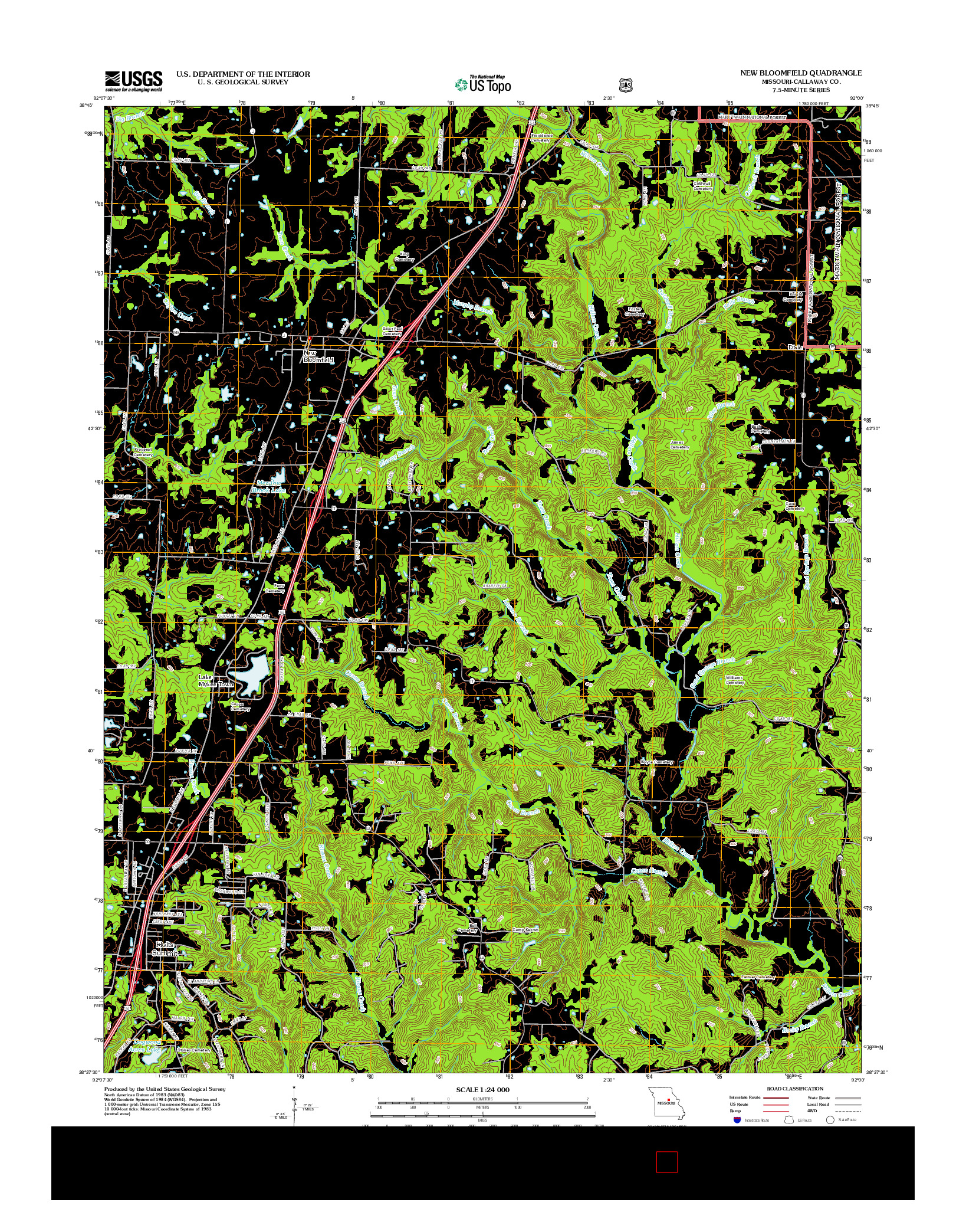 USGS US TOPO 7.5-MINUTE MAP FOR NEW BLOOMFIELD, MO 2012