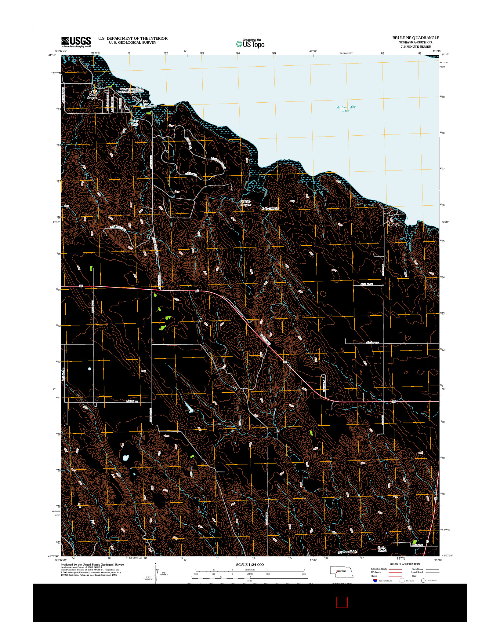 USGS US TOPO 7.5-MINUTE MAP FOR BRULE NE, NE 2012