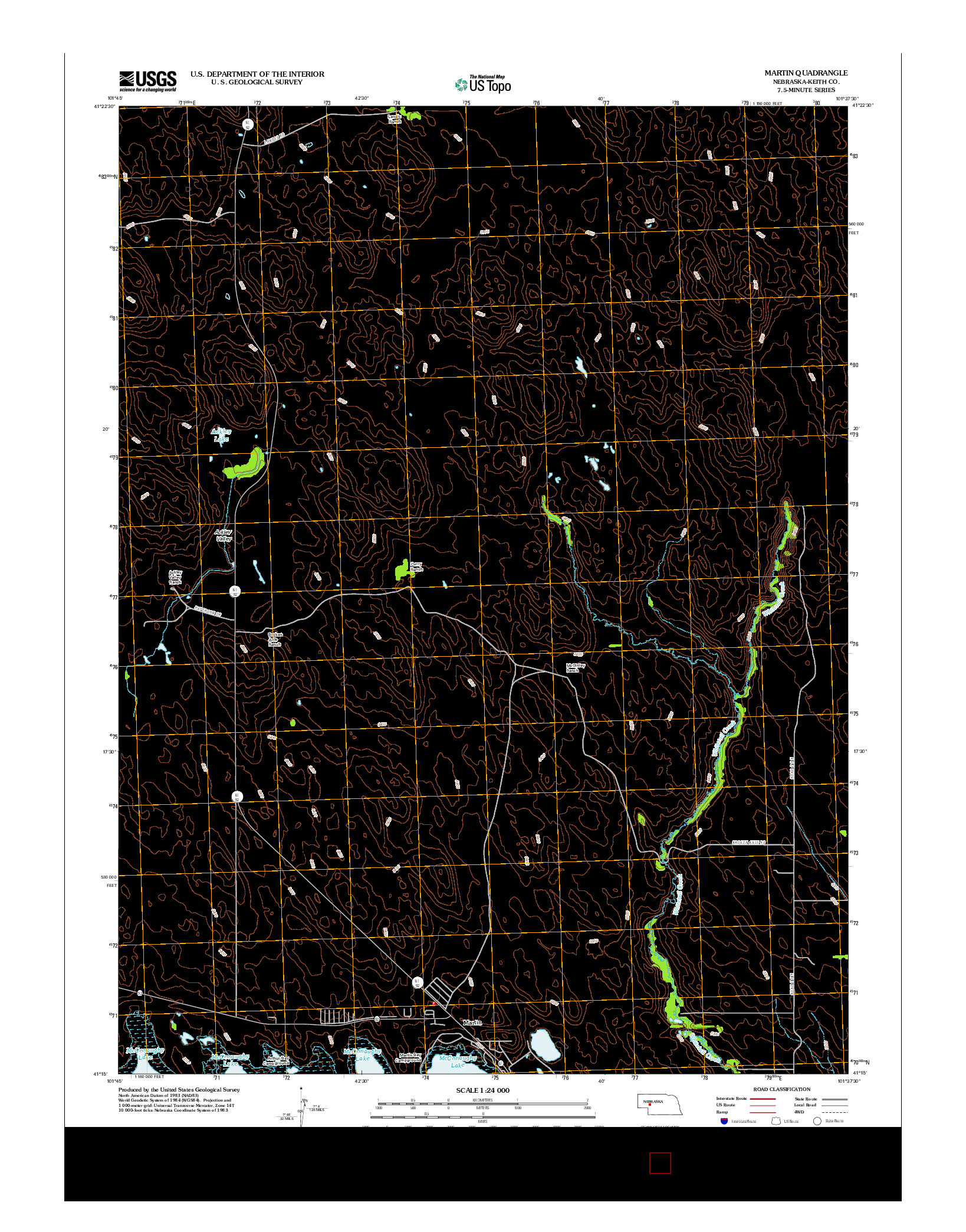 USGS US TOPO 7.5-MINUTE MAP FOR MARTIN, NE 2012