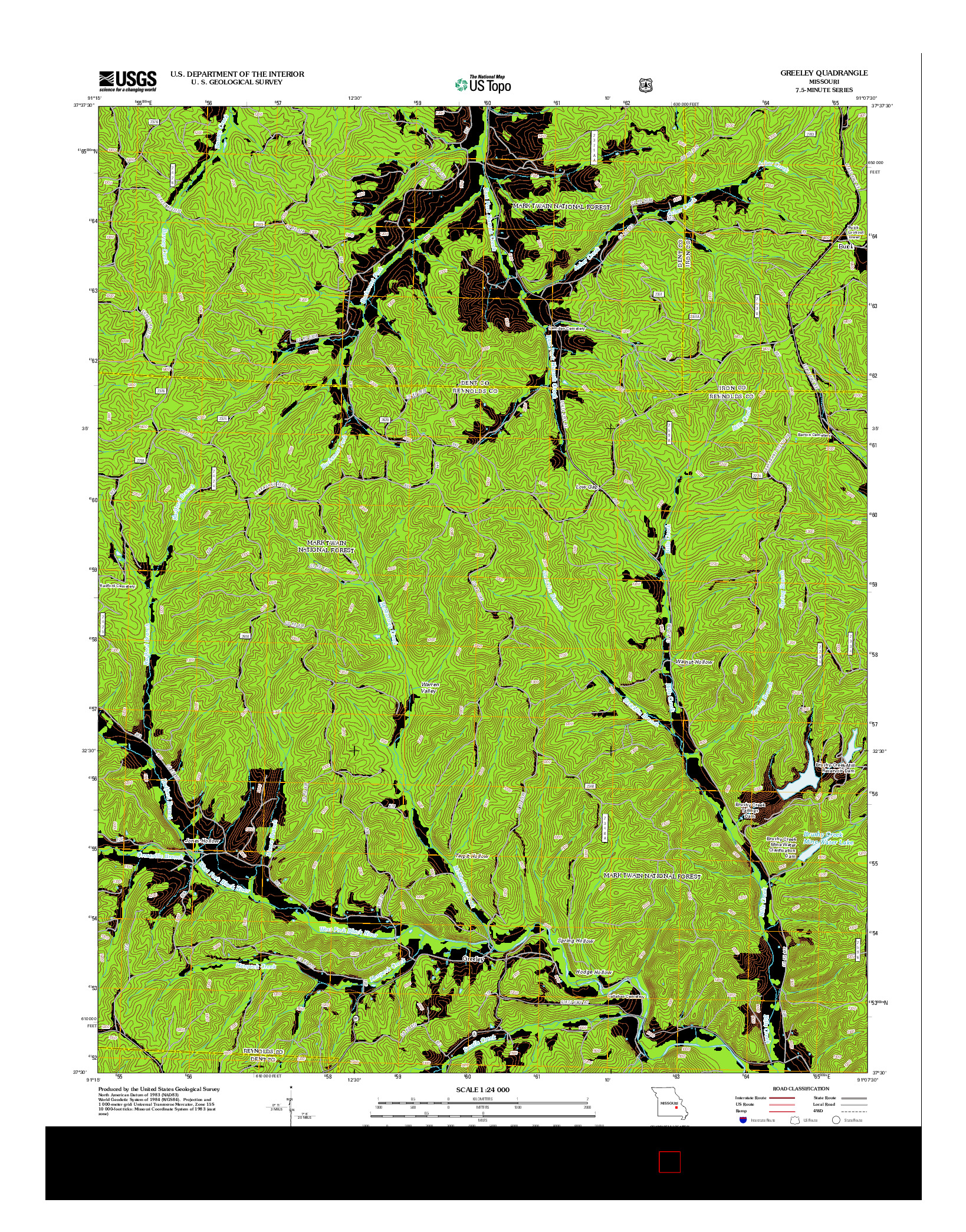 USGS US TOPO 7.5-MINUTE MAP FOR GREELEY, MO 2012
