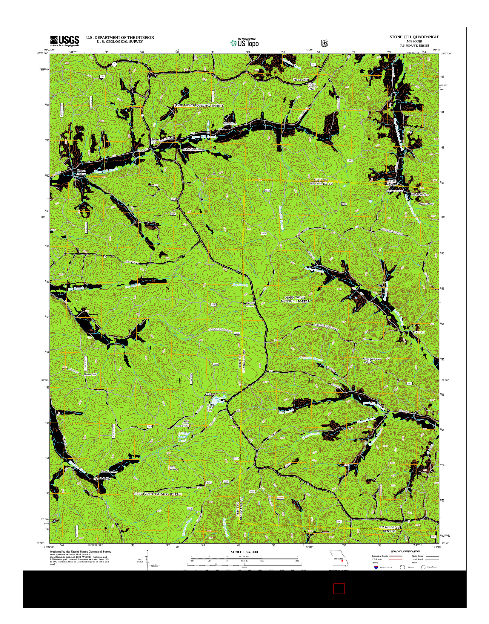 USGS US TOPO 7.5-MINUTE MAP FOR STONE HILL, MO 2012