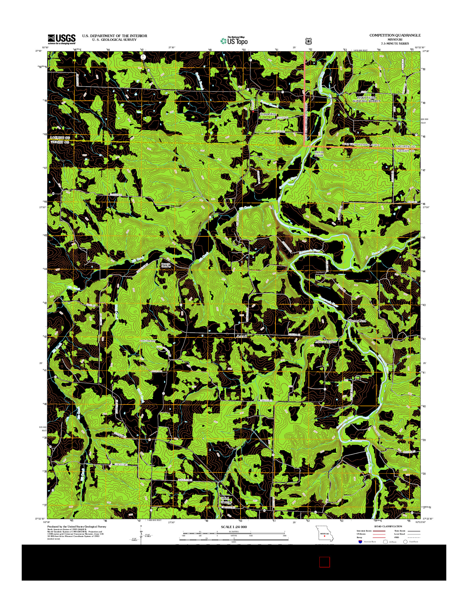 USGS US TOPO 7.5-MINUTE MAP FOR COMPETITION, MO 2012