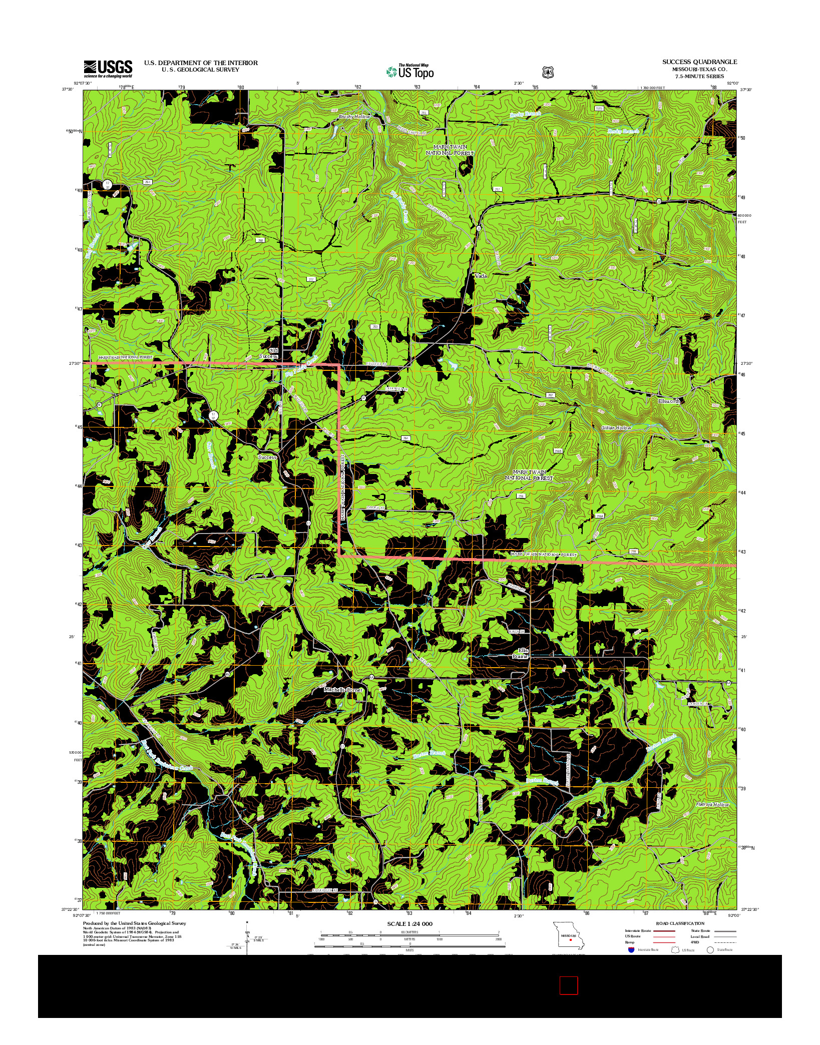 USGS US TOPO 7.5-MINUTE MAP FOR SUCCESS, MO 2012