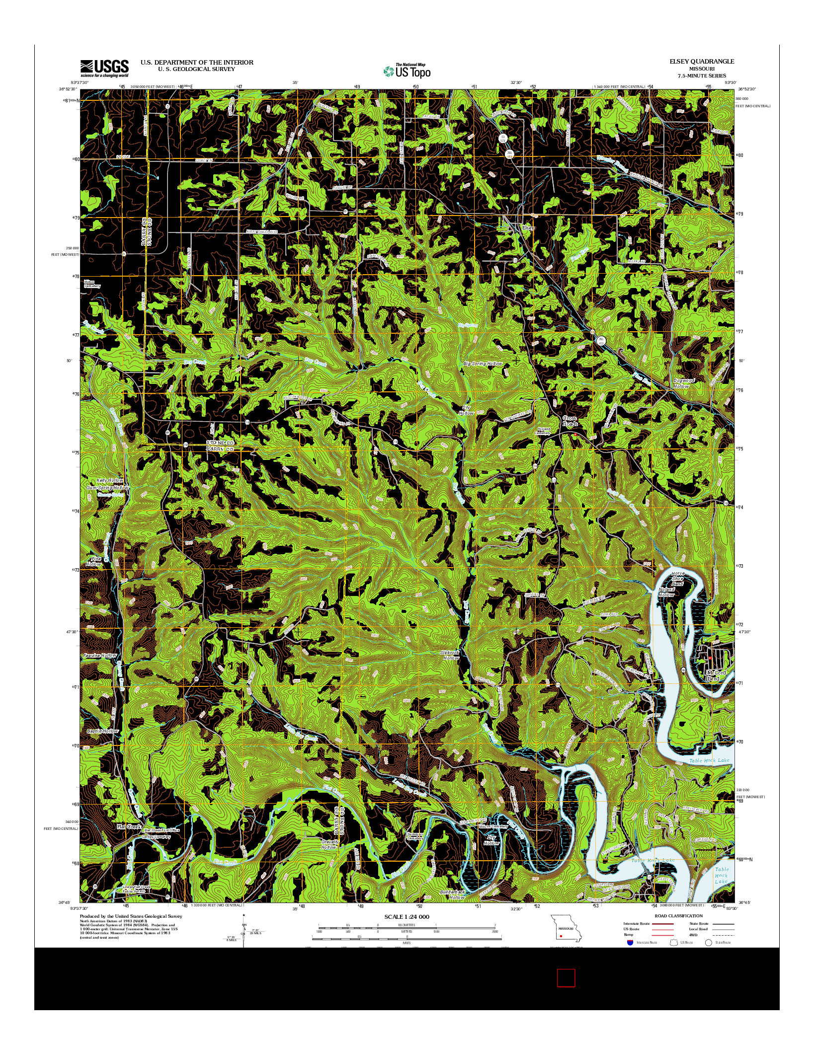 USGS US TOPO 7.5-MINUTE MAP FOR ELSEY, MO 2012