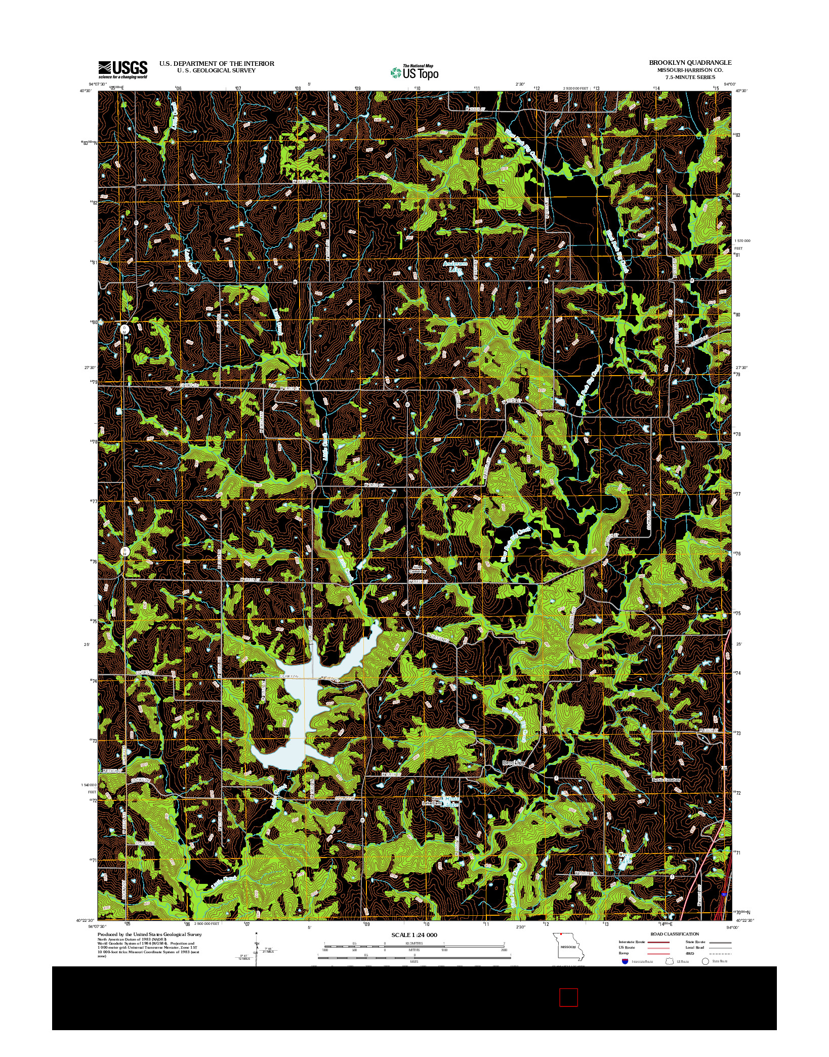 USGS US TOPO 7.5-MINUTE MAP FOR BROOKLYN, MO 2012