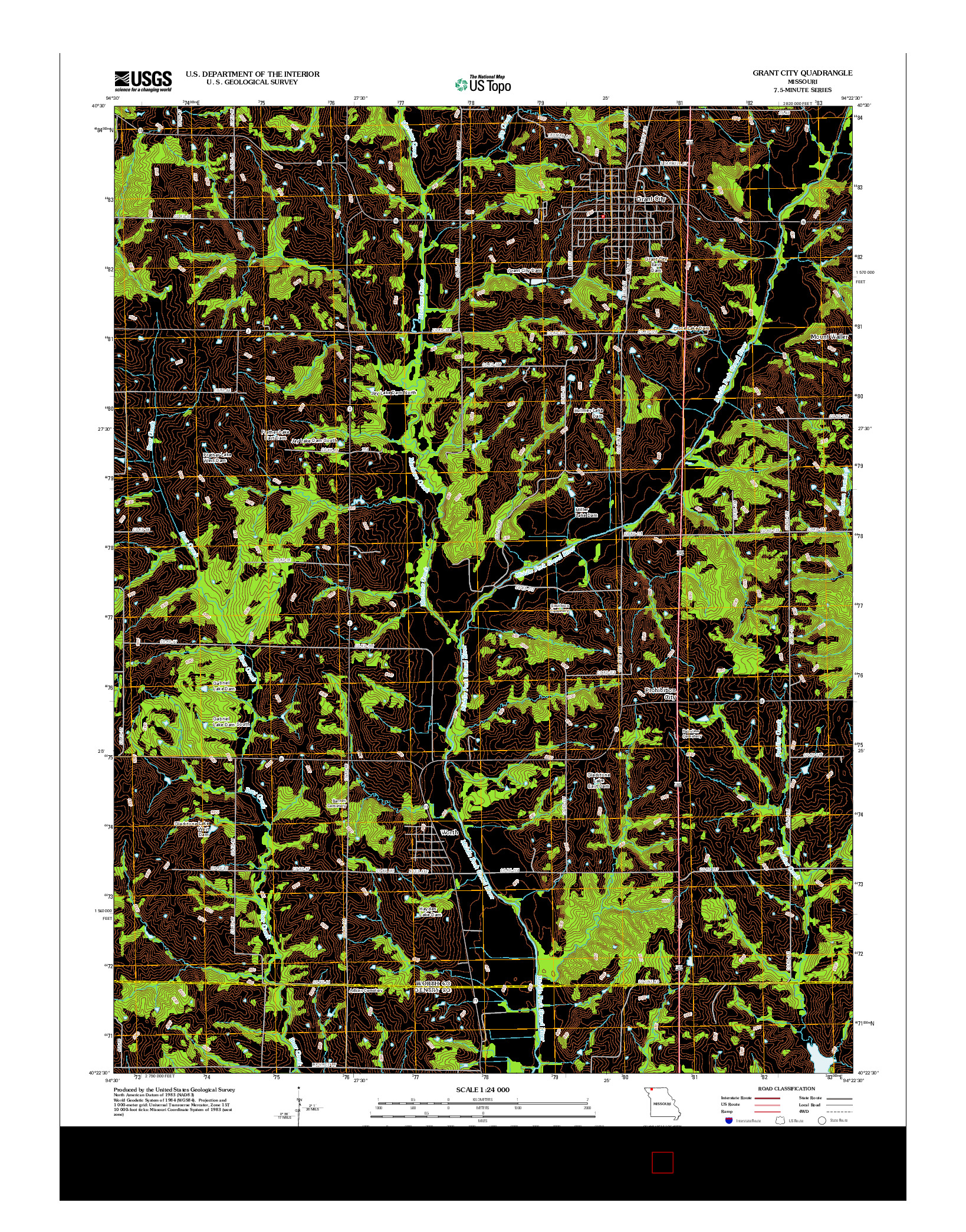 USGS US TOPO 7.5-MINUTE MAP FOR GRANT CITY, MO 2012
