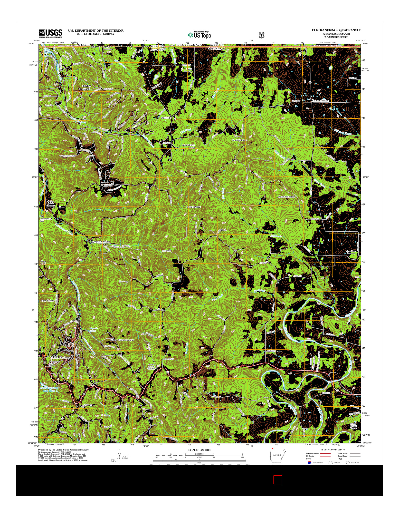USGS US TOPO 7.5-MINUTE MAP FOR EUREKA SPRINGS, AR-MO 2012