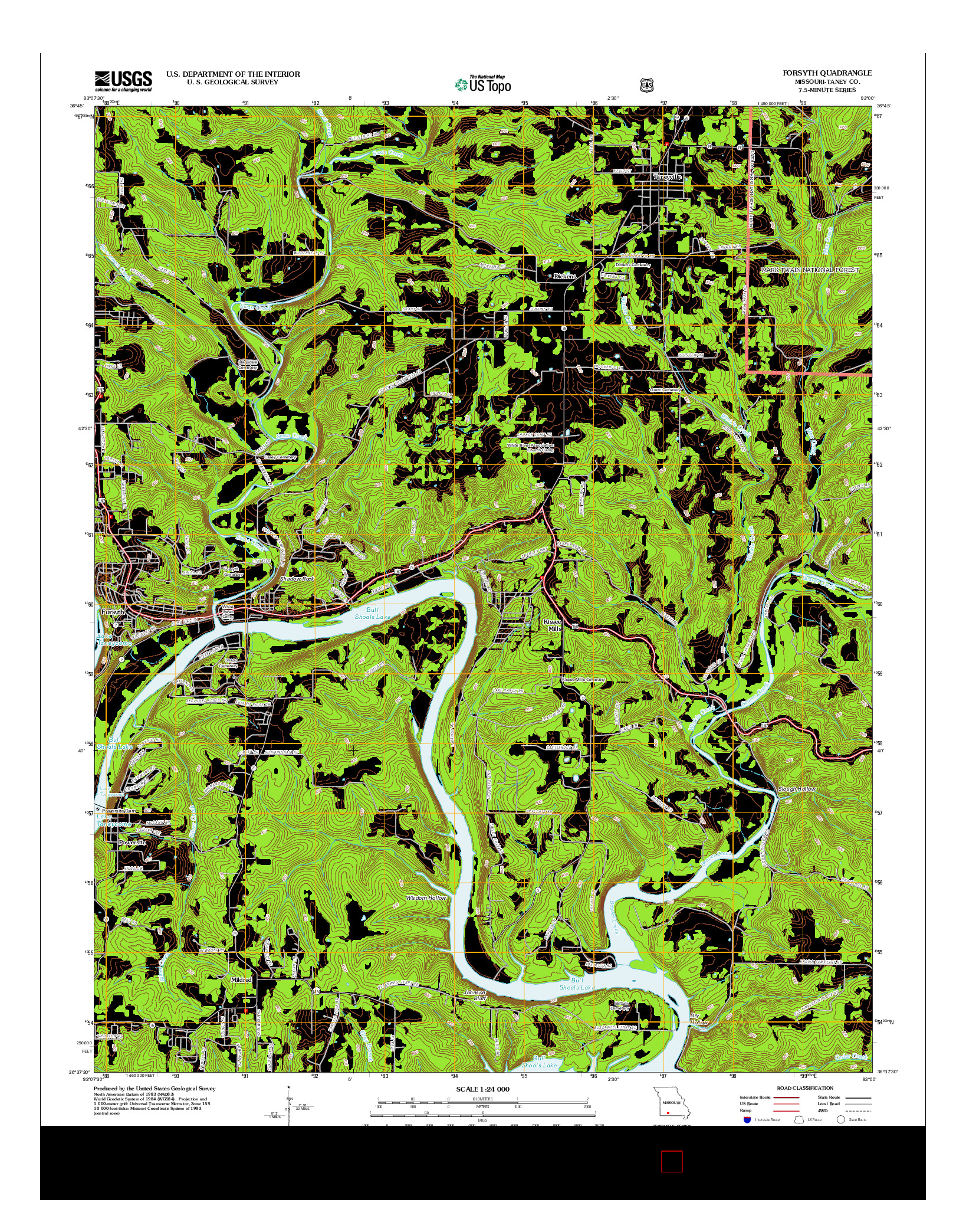 USGS US TOPO 7.5-MINUTE MAP FOR FORSYTH, MO 2012