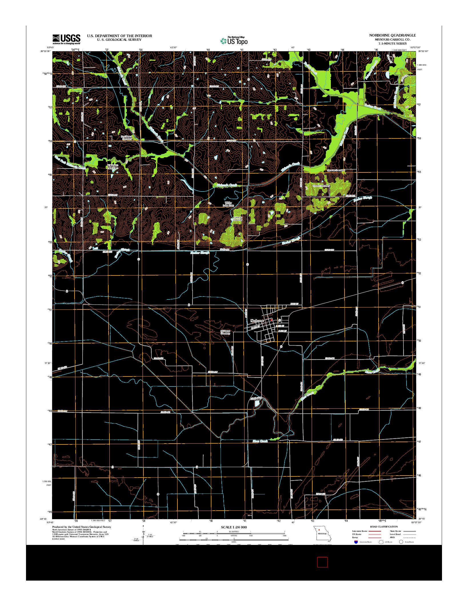 USGS US TOPO 7.5-MINUTE MAP FOR NORBORNE, MO 2012