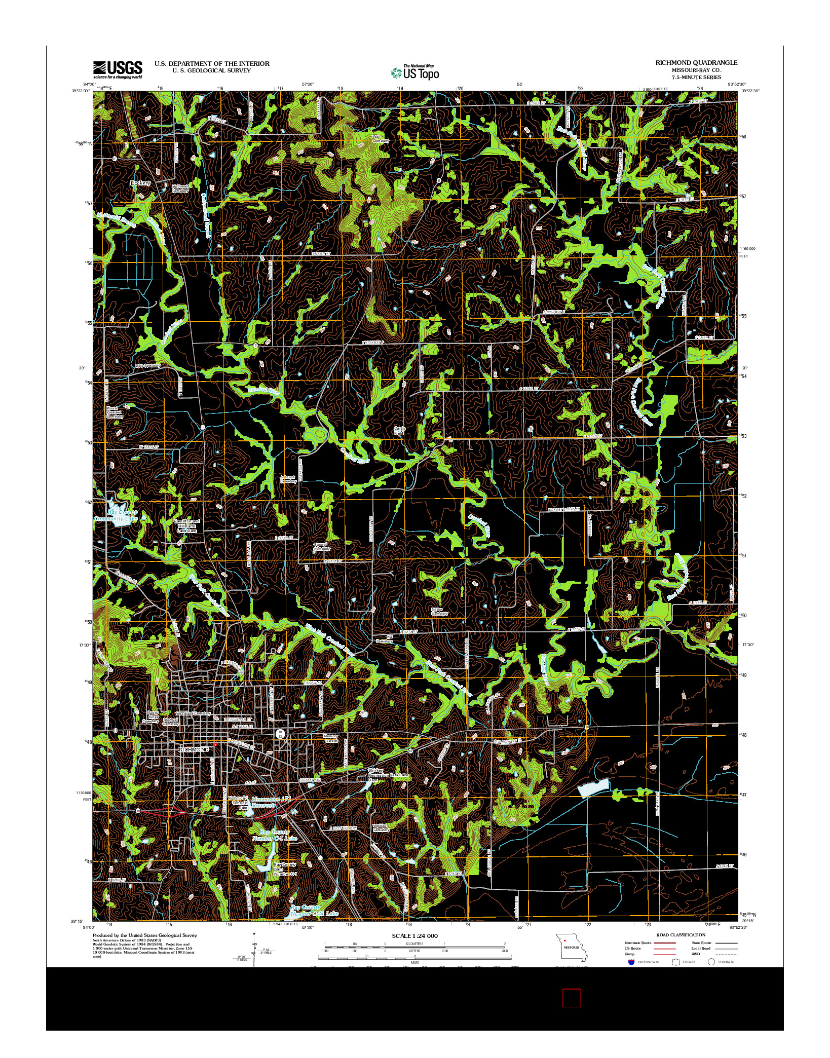 USGS US TOPO 7.5-MINUTE MAP FOR RICHMOND, MO 2012