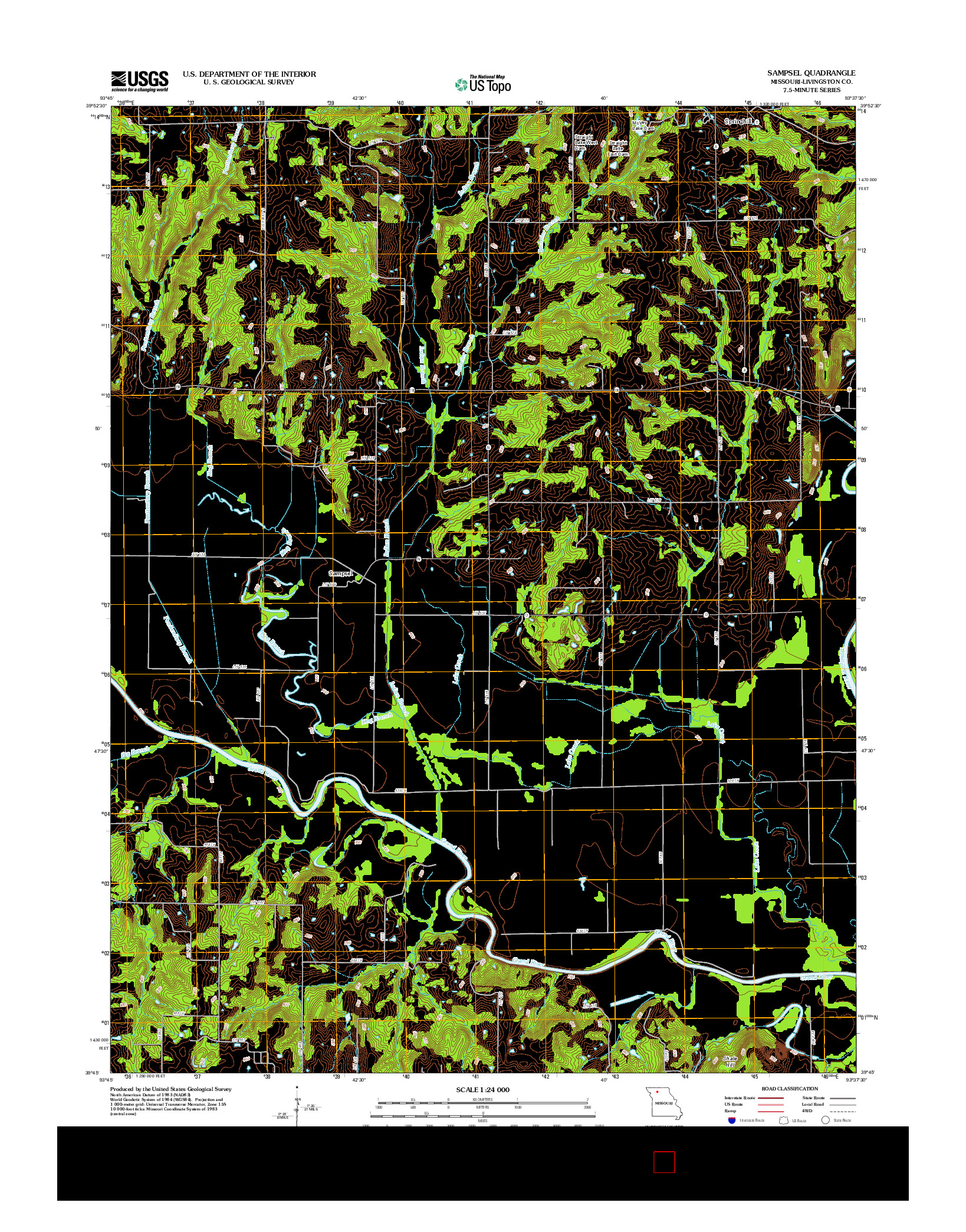 USGS US TOPO 7.5-MINUTE MAP FOR SAMPSEL, MO 2012