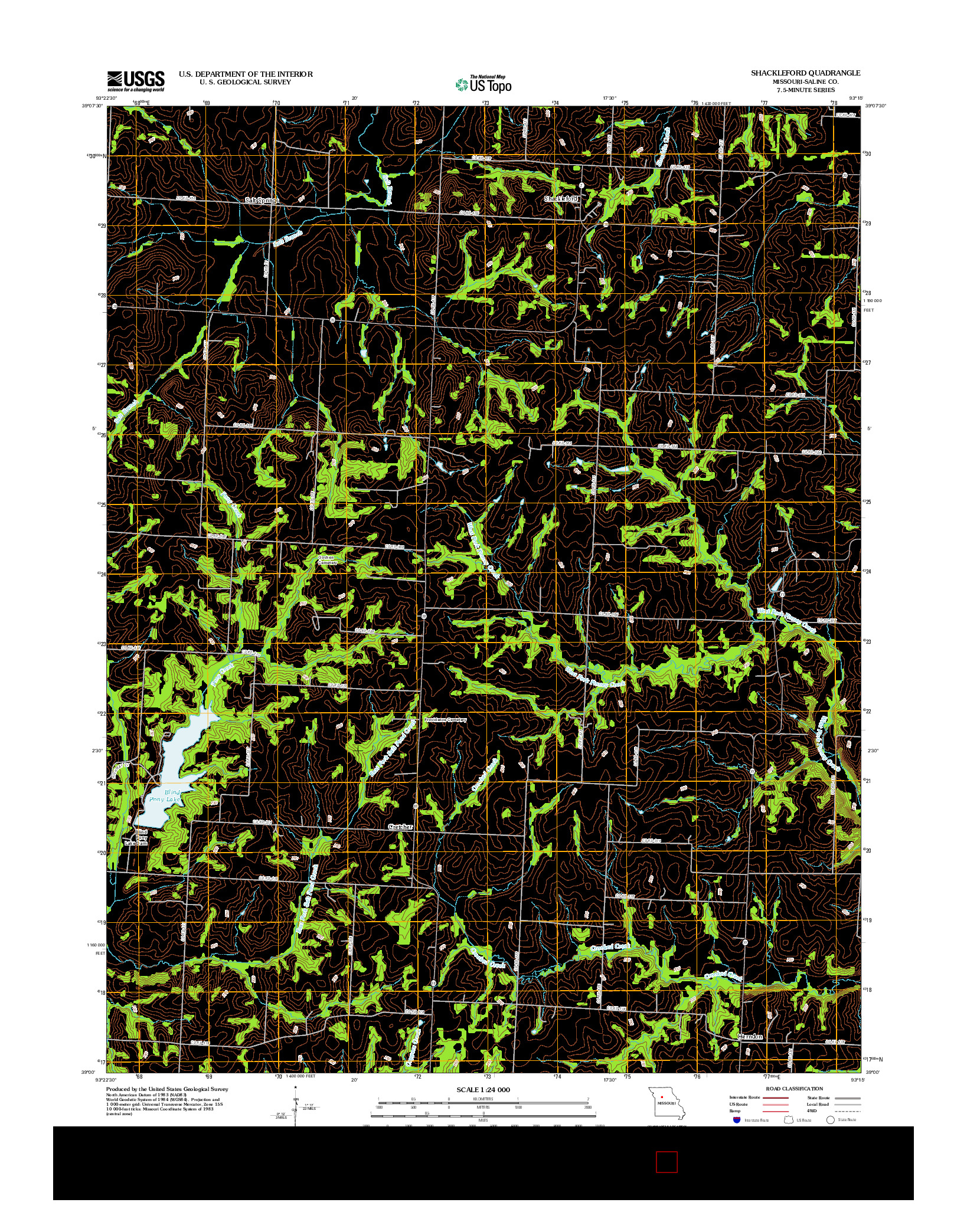 USGS US TOPO 7.5-MINUTE MAP FOR SHACKLEFORD, MO 2012