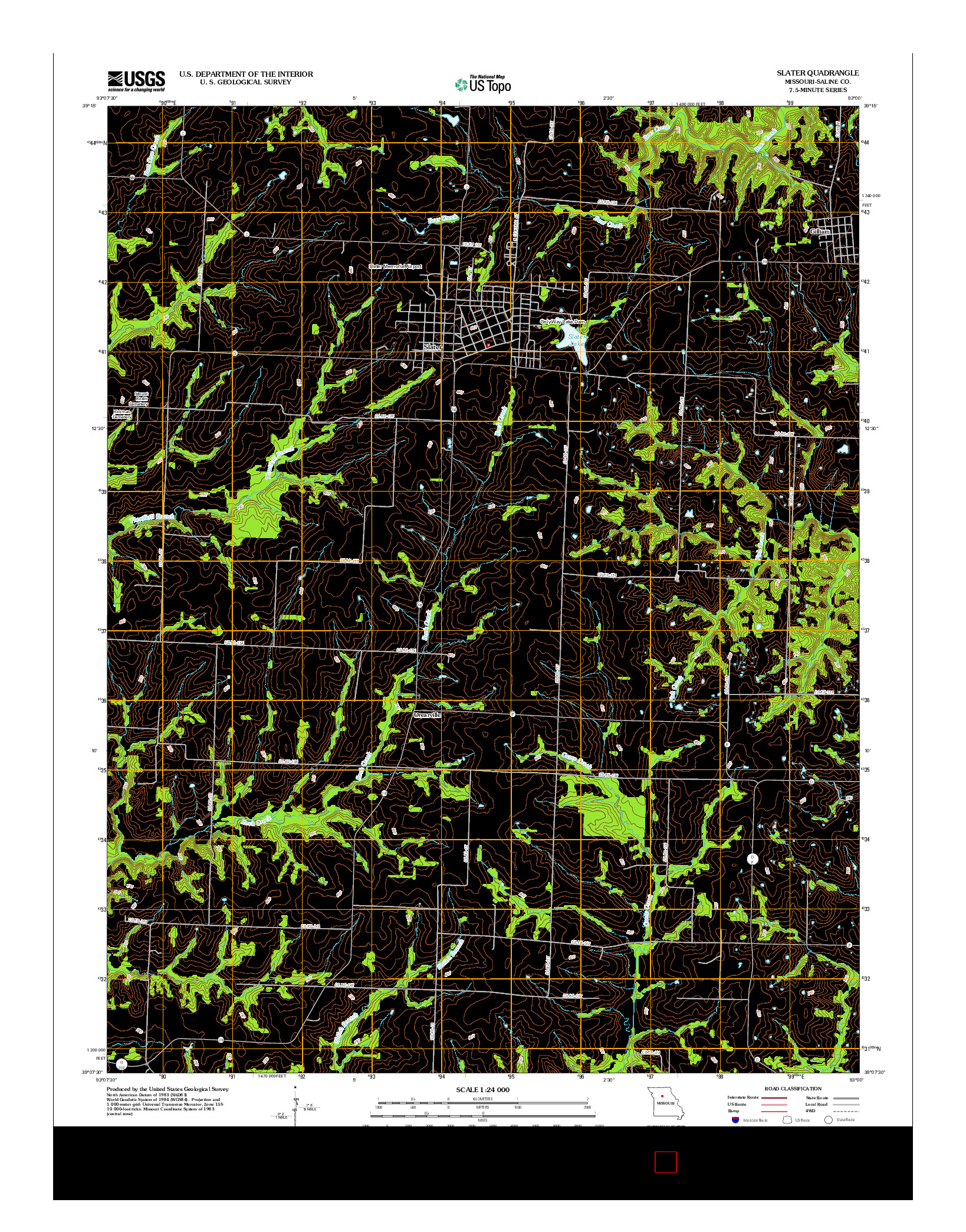 USGS US TOPO 7.5-MINUTE MAP FOR SLATER, MO 2012