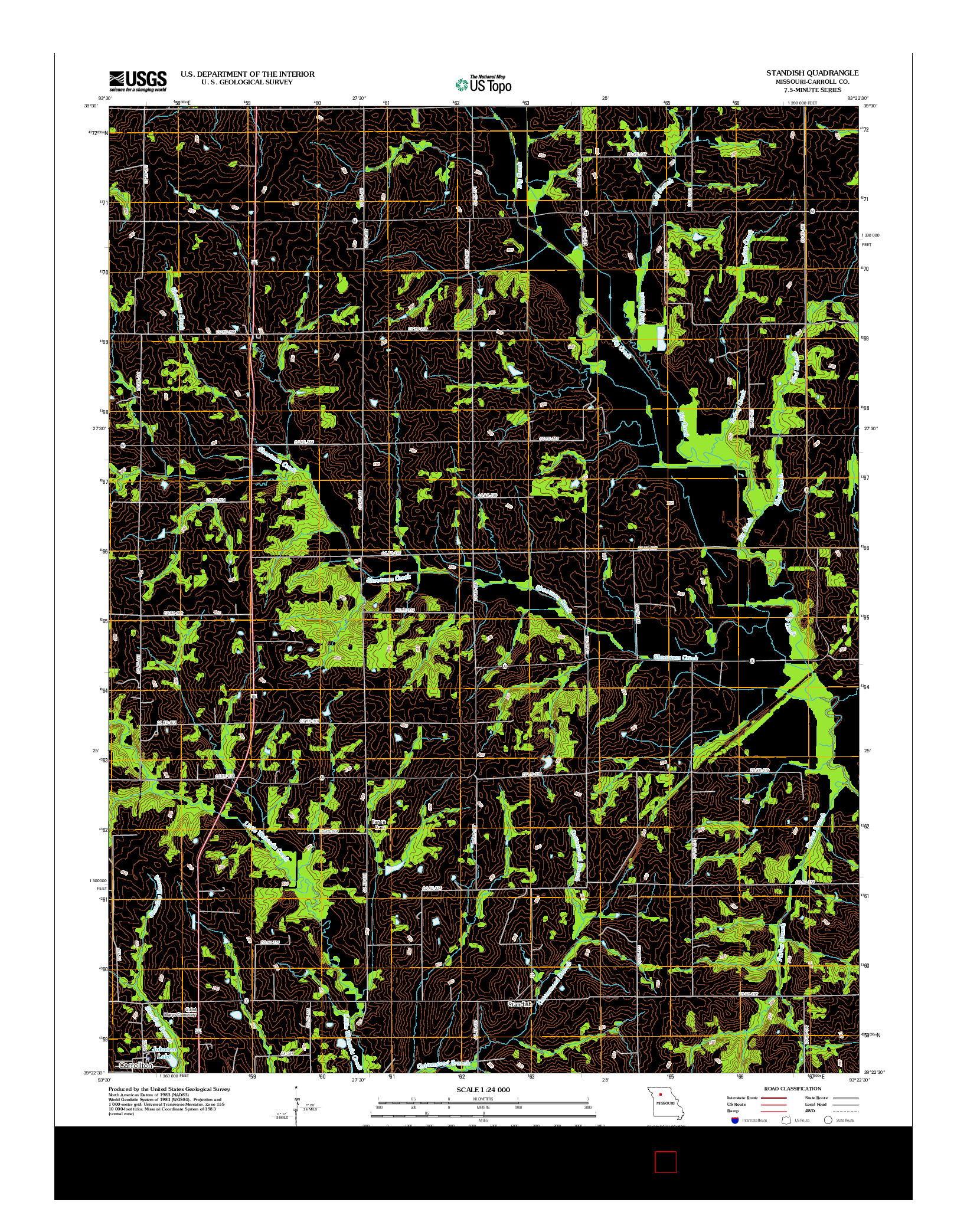 USGS US TOPO 7.5-MINUTE MAP FOR STANDISH, MO 2012