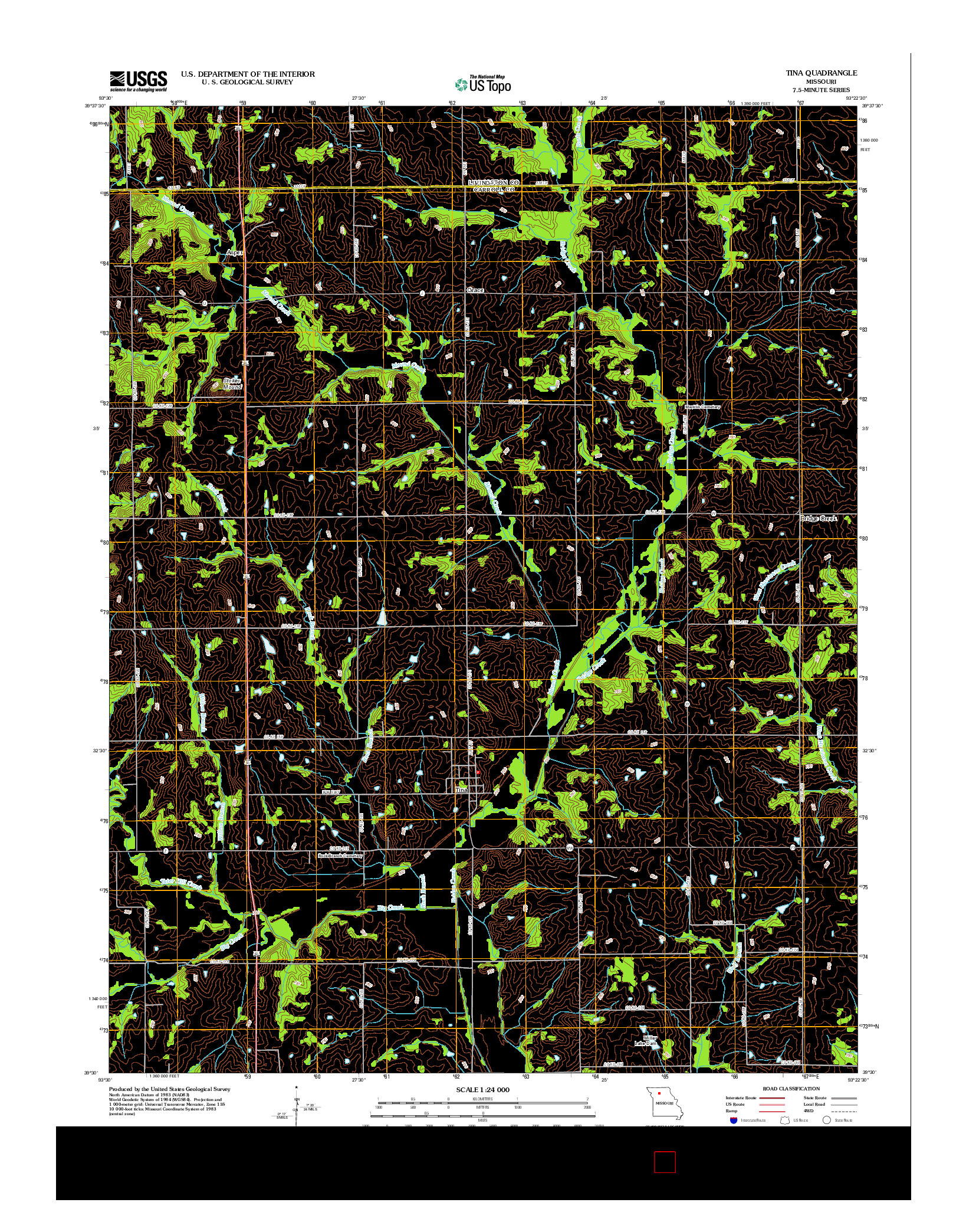 USGS US TOPO 7.5-MINUTE MAP FOR TINA, MO 2012