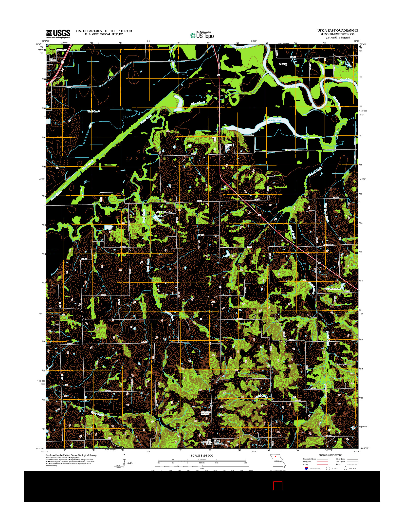 USGS US TOPO 7.5-MINUTE MAP FOR UTICA EAST, MO 2012