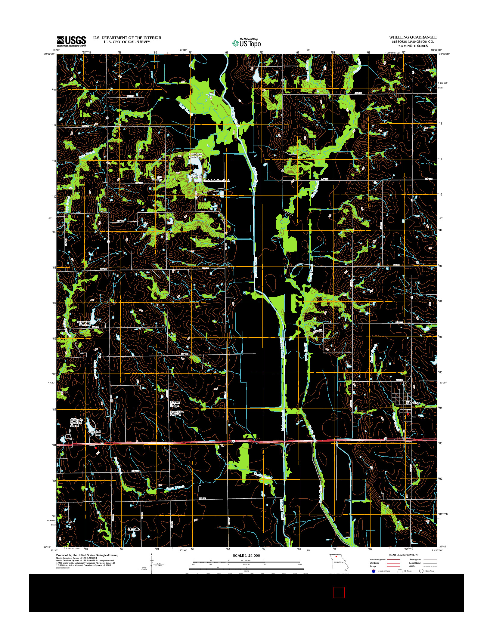 USGS US TOPO 7.5-MINUTE MAP FOR WHEELING, MO 2012