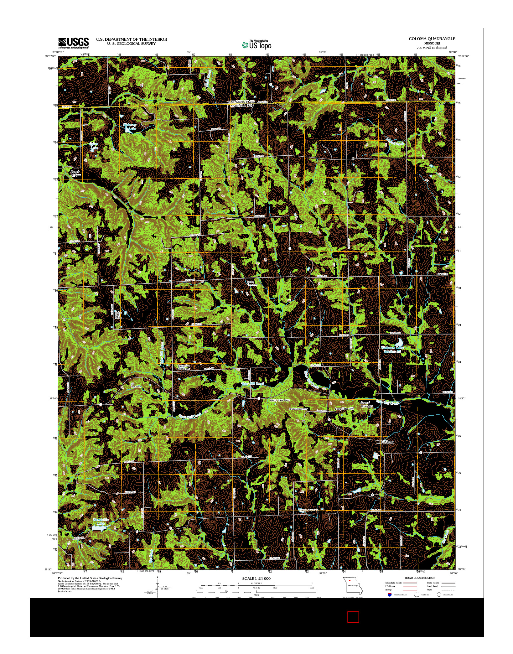 USGS US TOPO 7.5-MINUTE MAP FOR COLOMA, MO 2012