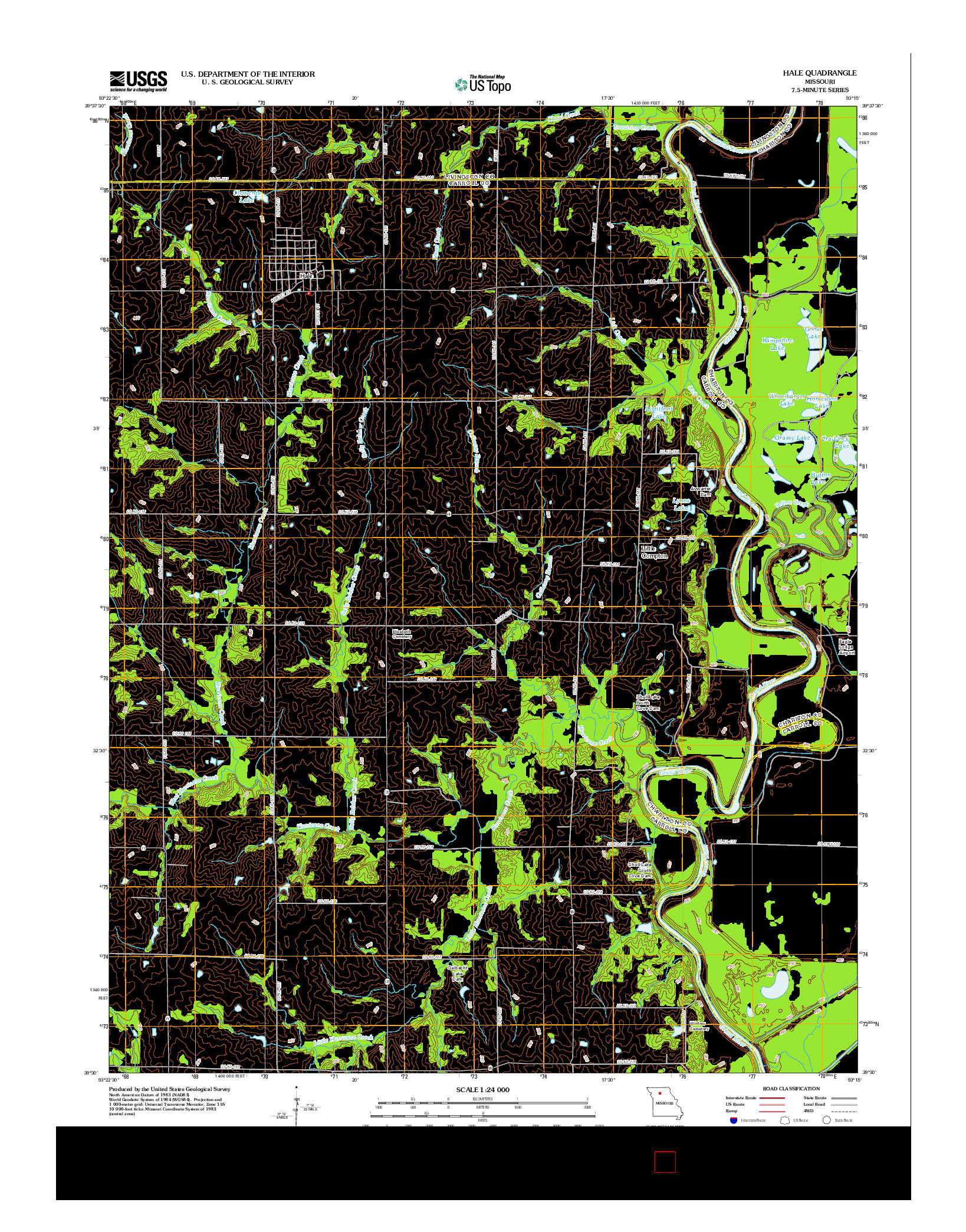 USGS US TOPO 7.5-MINUTE MAP FOR HALE, MO 2012