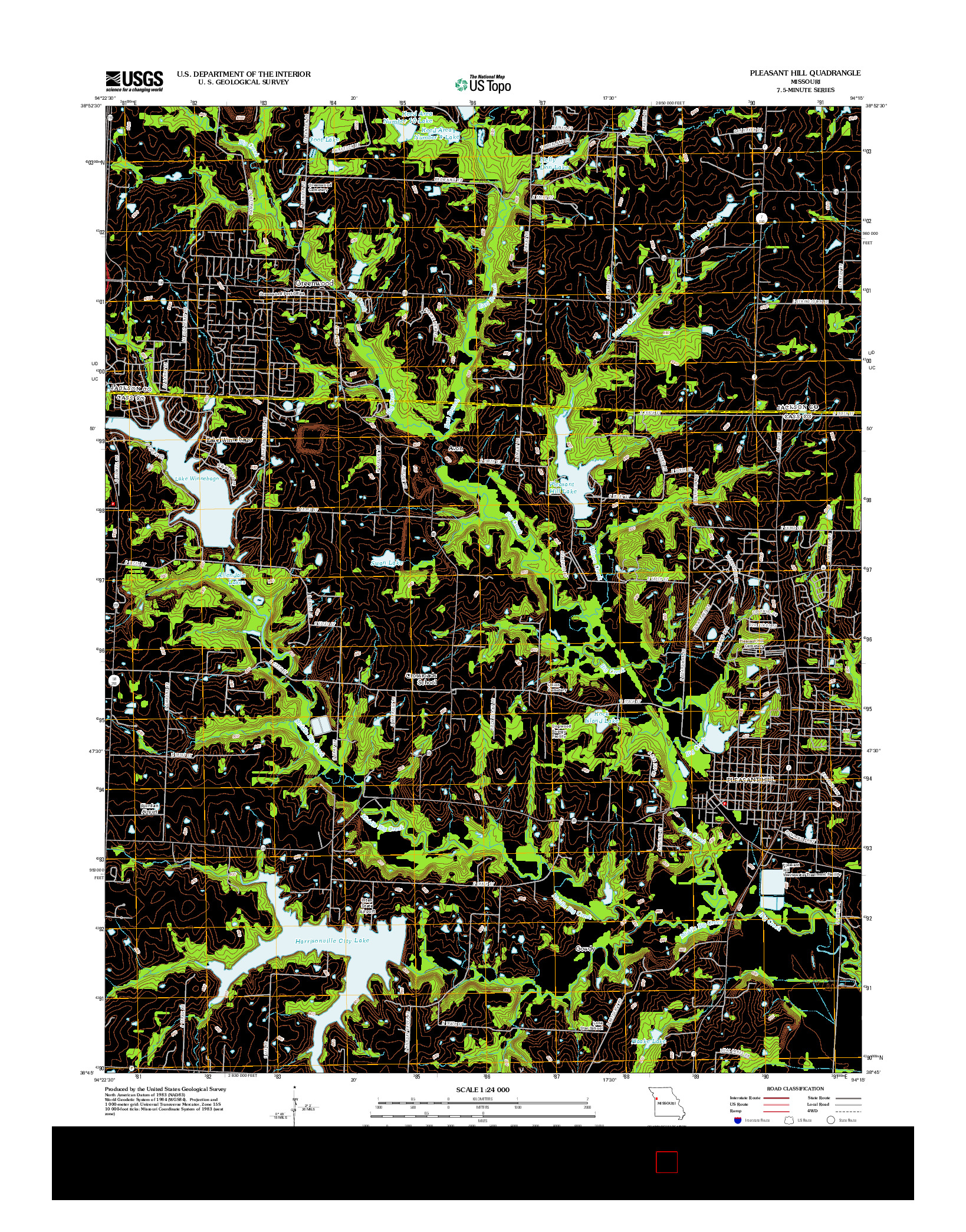 USGS US TOPO 7.5-MINUTE MAP FOR PLEASANT HILL, MO 2012