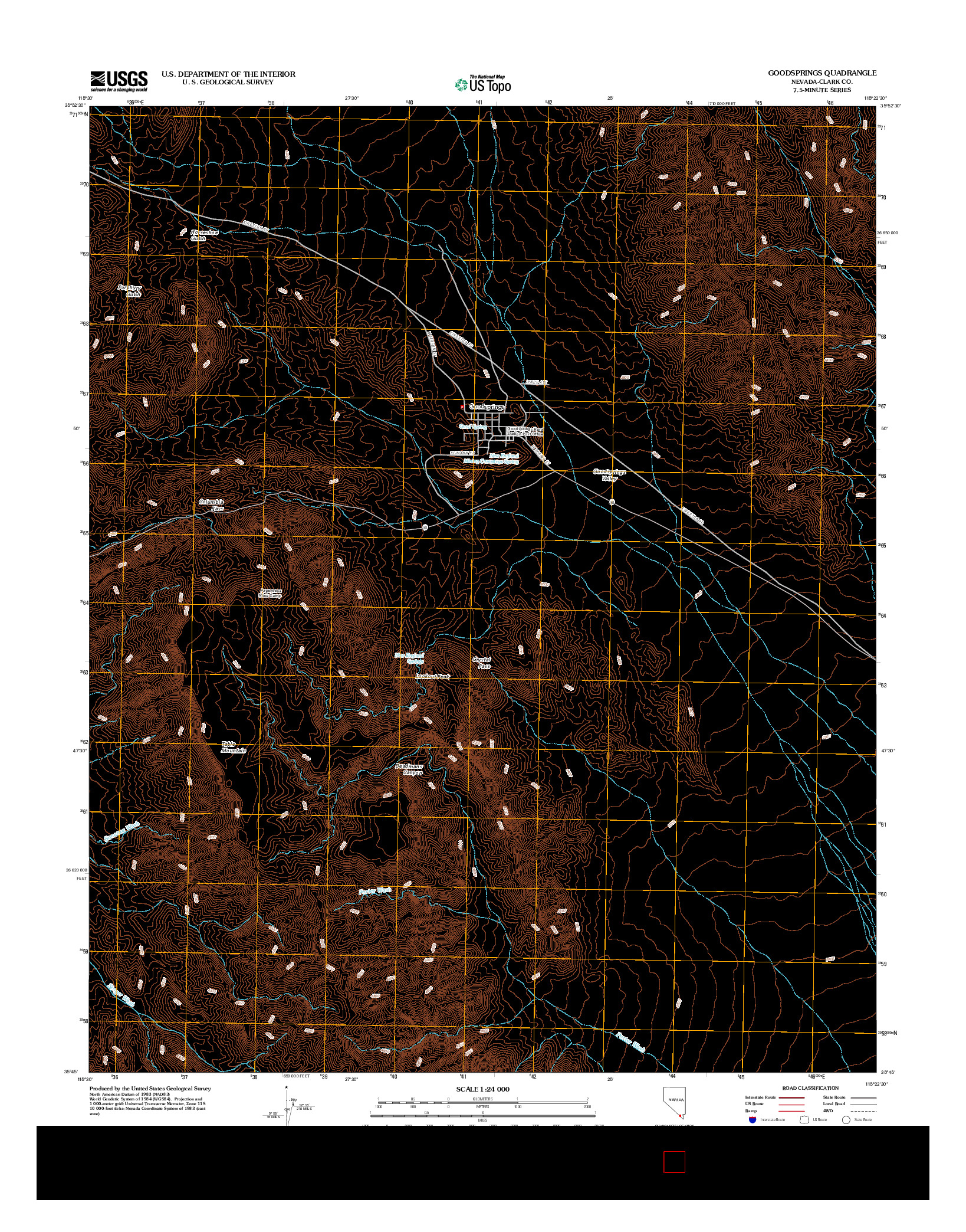 USGS US TOPO 7.5-MINUTE MAP FOR GOODSPRINGS, NV 2012