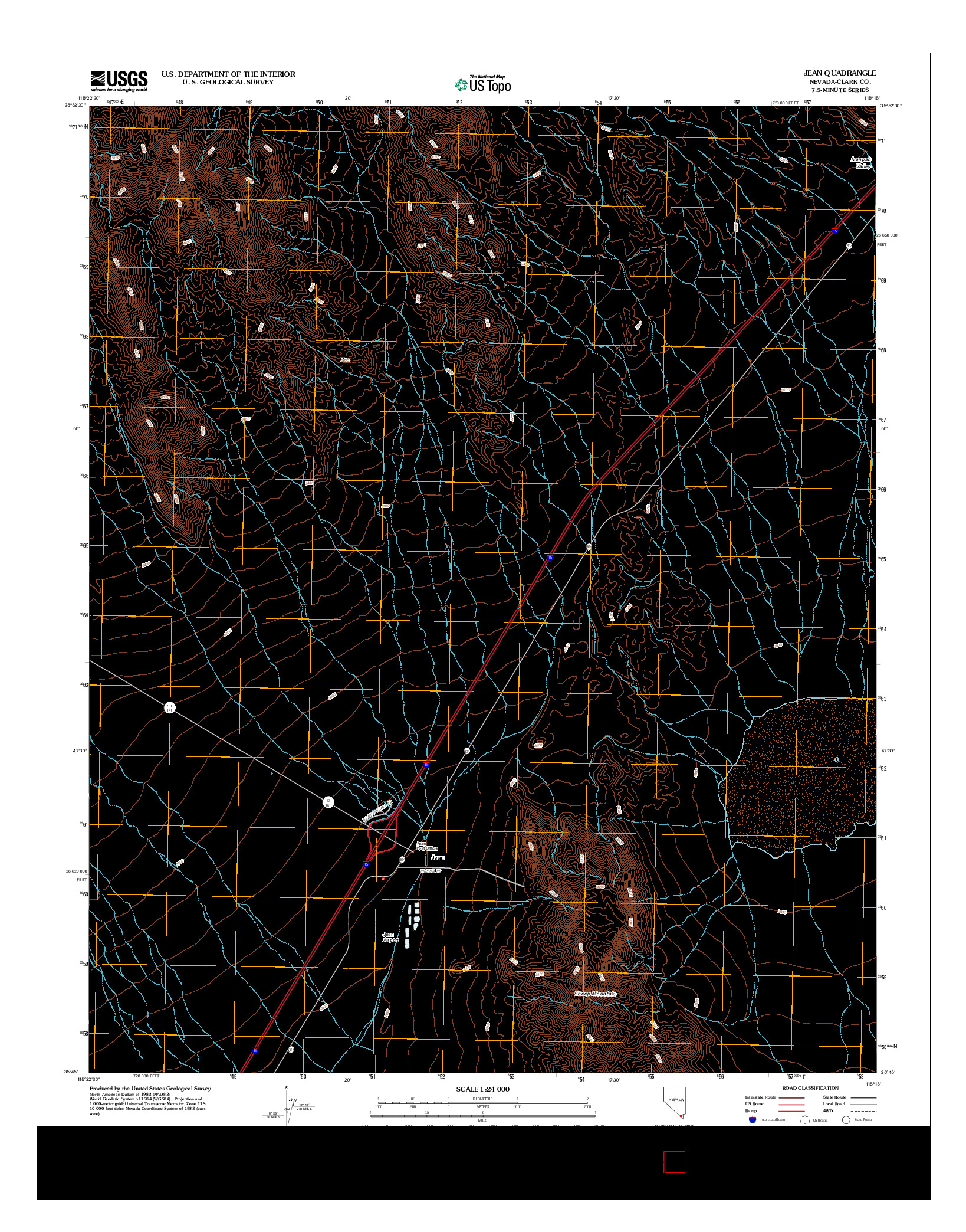 USGS US TOPO 7.5-MINUTE MAP FOR JEAN, NV 2012